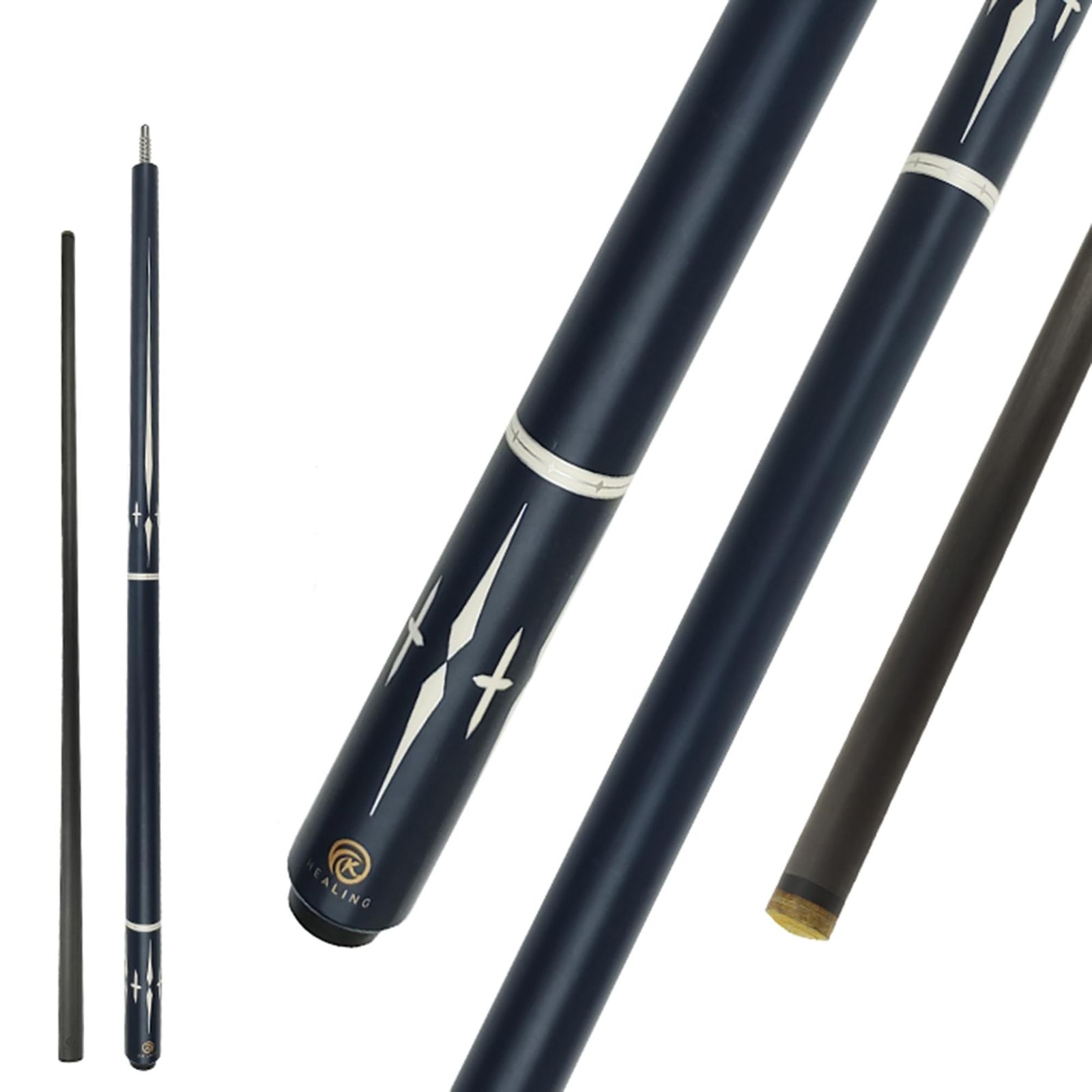 新品 ビリヤード キュー カーボン 1/2playcue 多層豚皮頭 樹脂先角 T