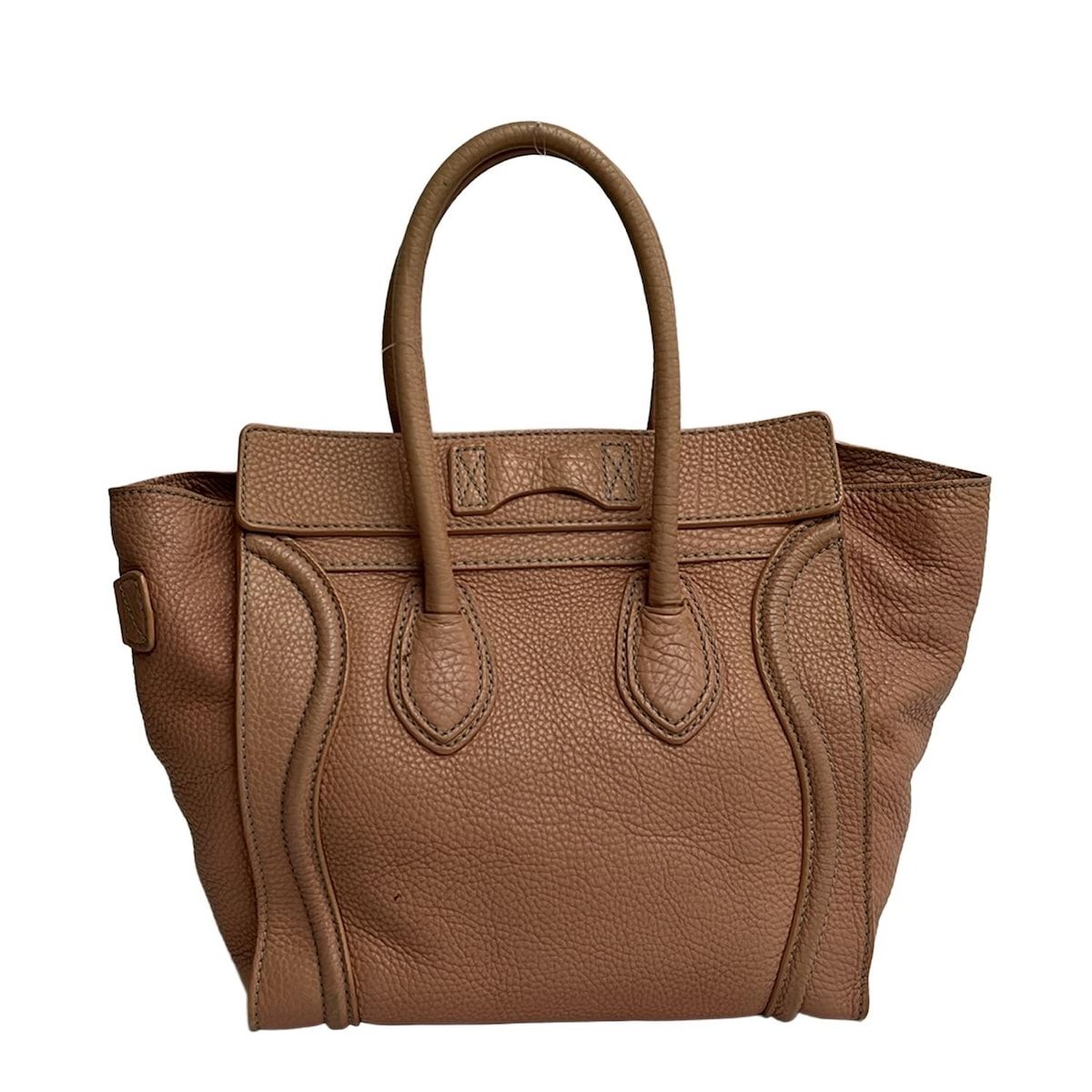 【極美品】セリーヌ　ラゲージ　マイクロショッパー　スエード　ベージュ×ブラック CELINE ラゲージ マイクロショッパー – Trip