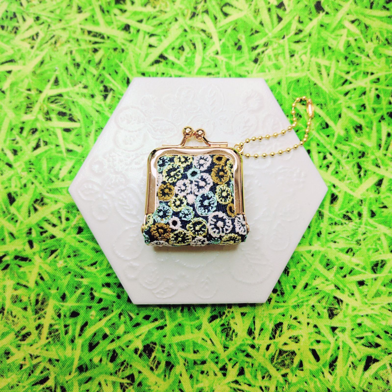 ミナペルホネン✨skyful スカイフル dark mix ミニミニ がま口チャーム