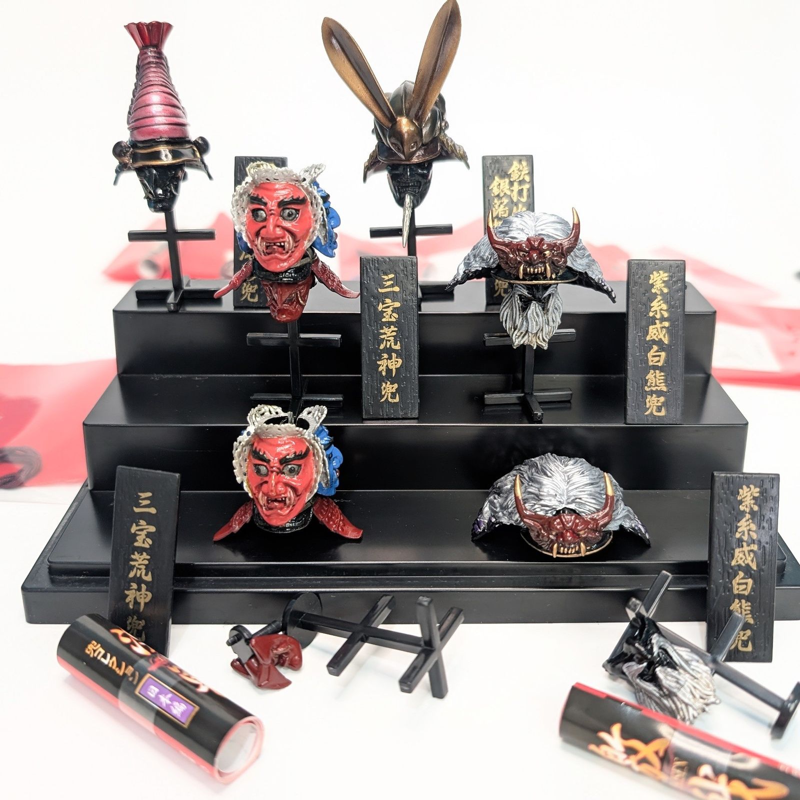 UHA味覚糖 激戦 海洋堂 兜コレクション 戦国武将 かぶりあり 現状品 難