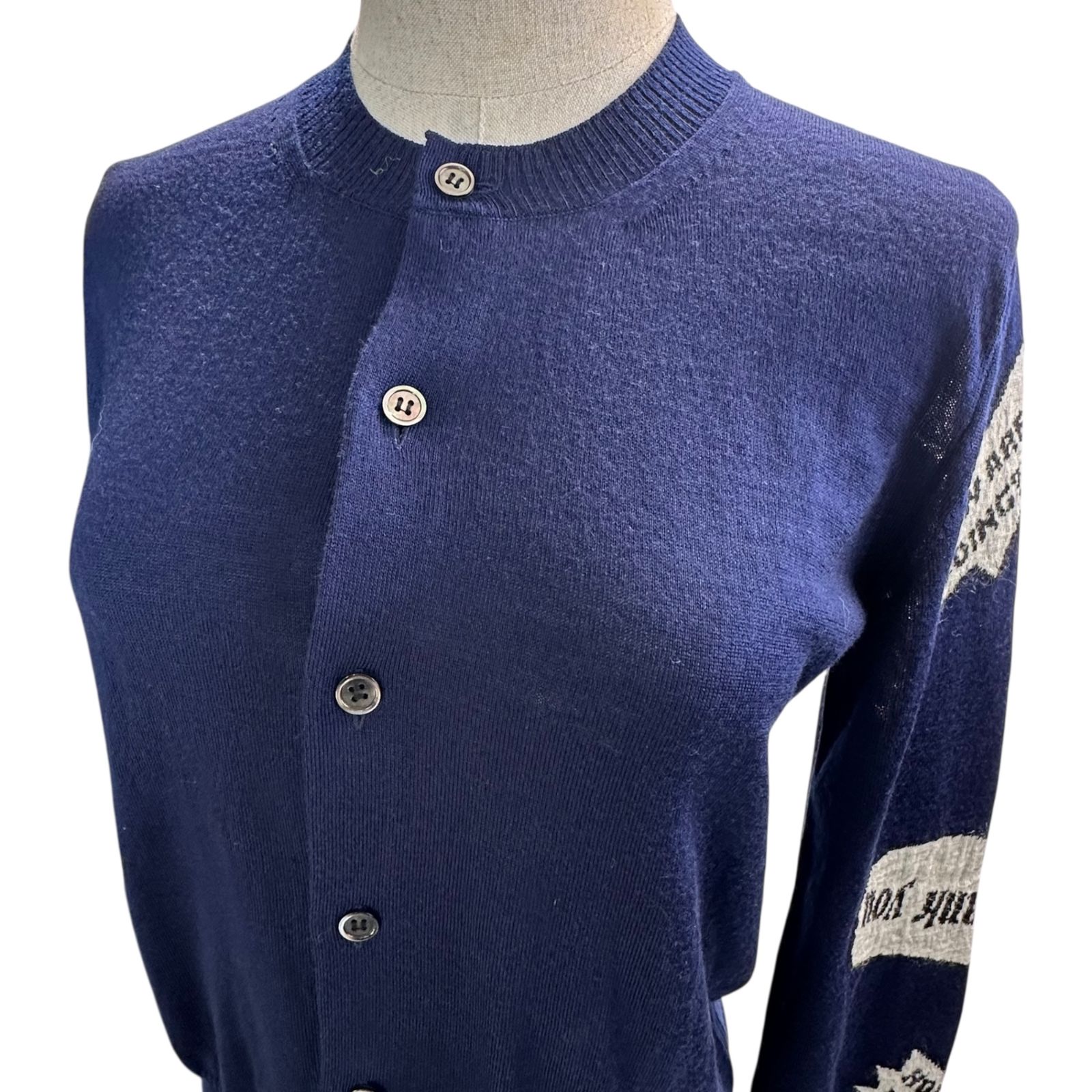 【美品】　トリココムデギャルソン　モヘア　長袖カーディガン　ネイビー tricot COMME des GARCONS(トリココムデギャルソン) 15AW Speech