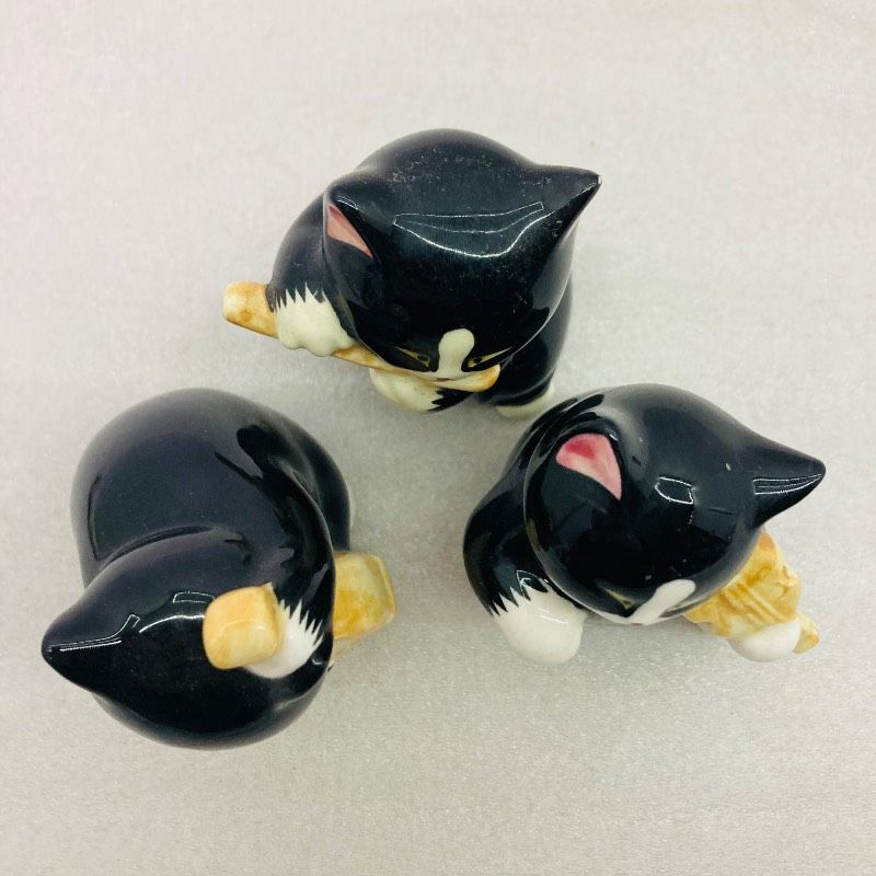 3種セット】黒猫楽団 オーケストラ ベース バイオリン フルート 置物