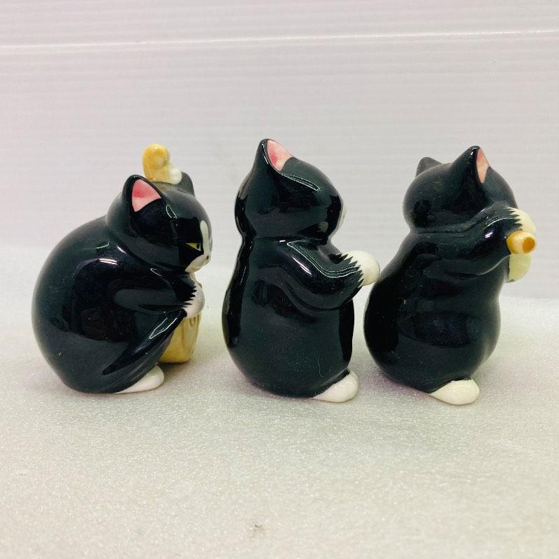 3種セット】黒猫楽団 オーケストラ ベース バイオリン フルート 置物