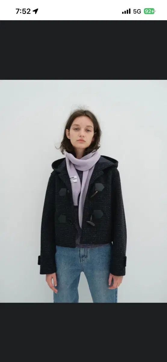 ENZO BLUES エンゾーブルース ショート ダブルコート チャコール