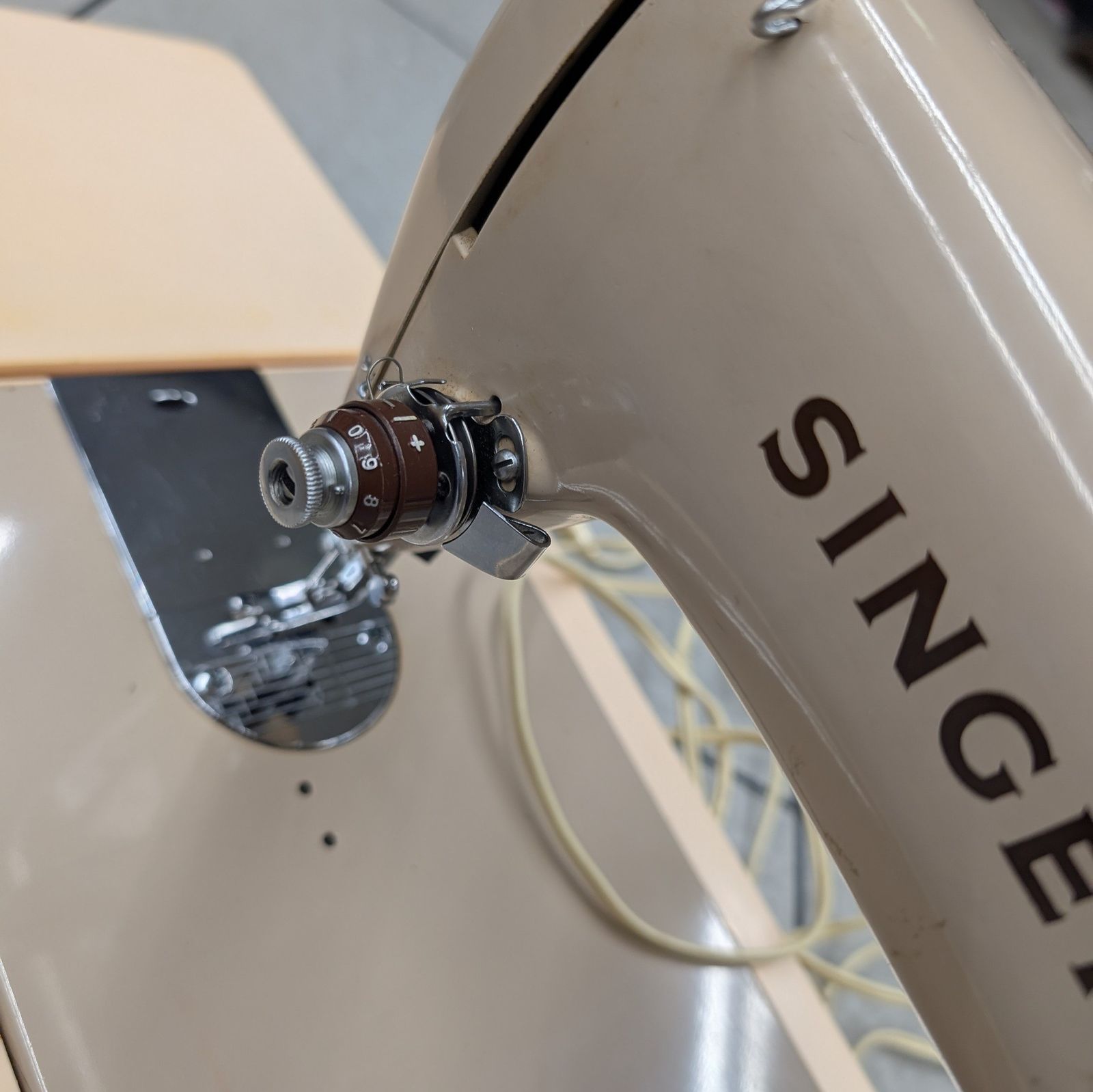 Singer レトロミシン 動作品 クリーム色 アンティーク レトロ