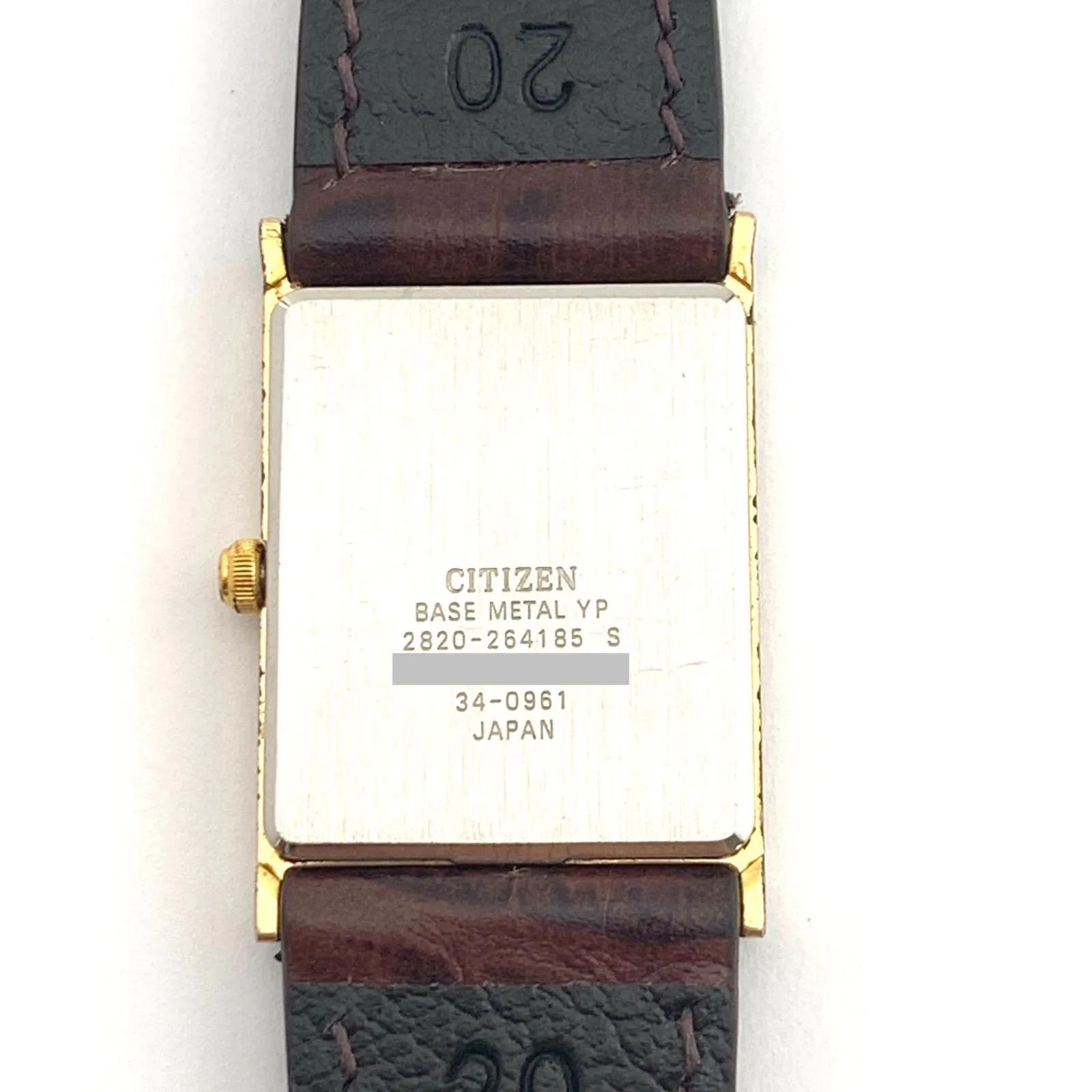 中古】CITIZEN 2820 スクエア時計 ブラウンレザー - メルカリ