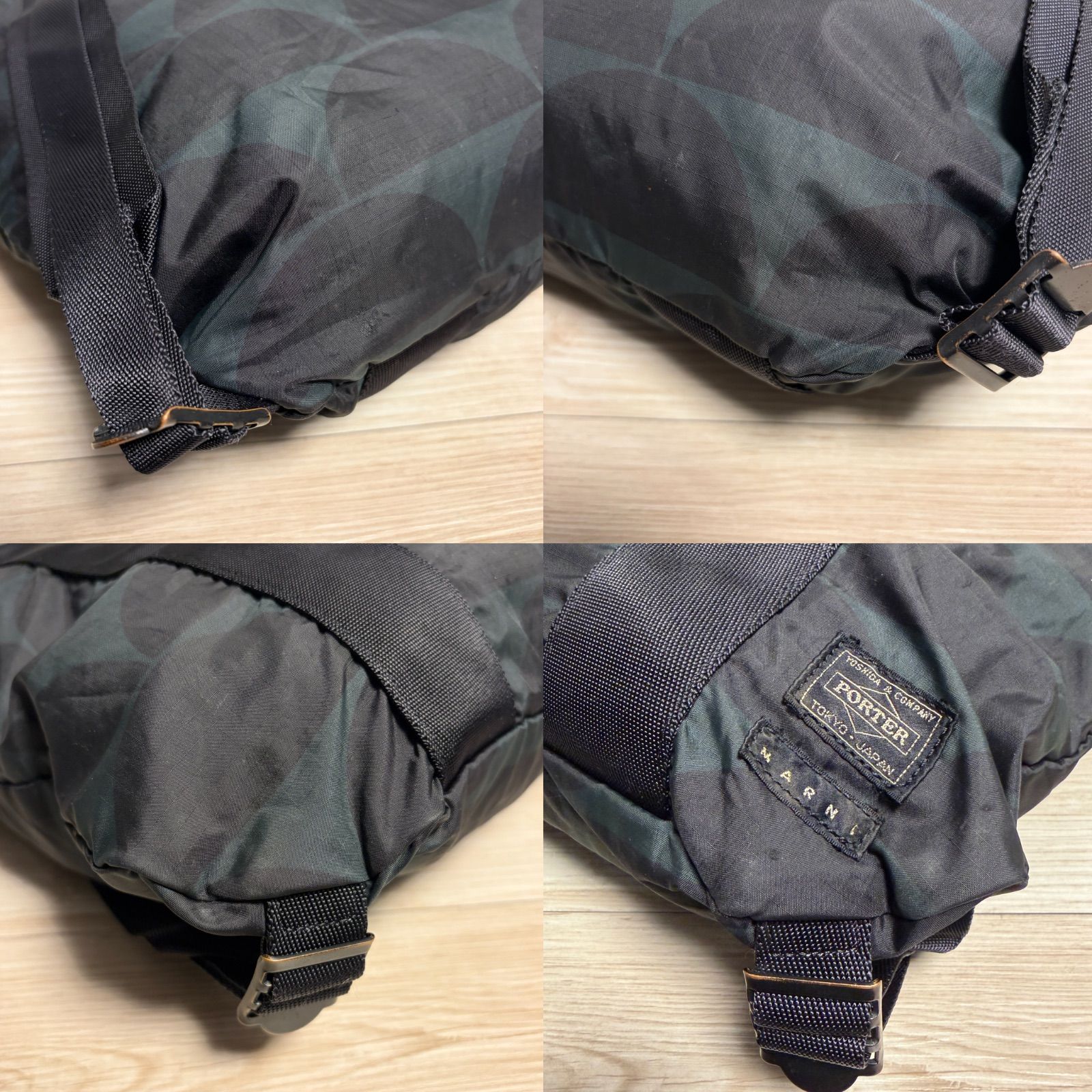 PORTER × MARNI コラボ 2WAY トート リュック グリーン×ブラック 