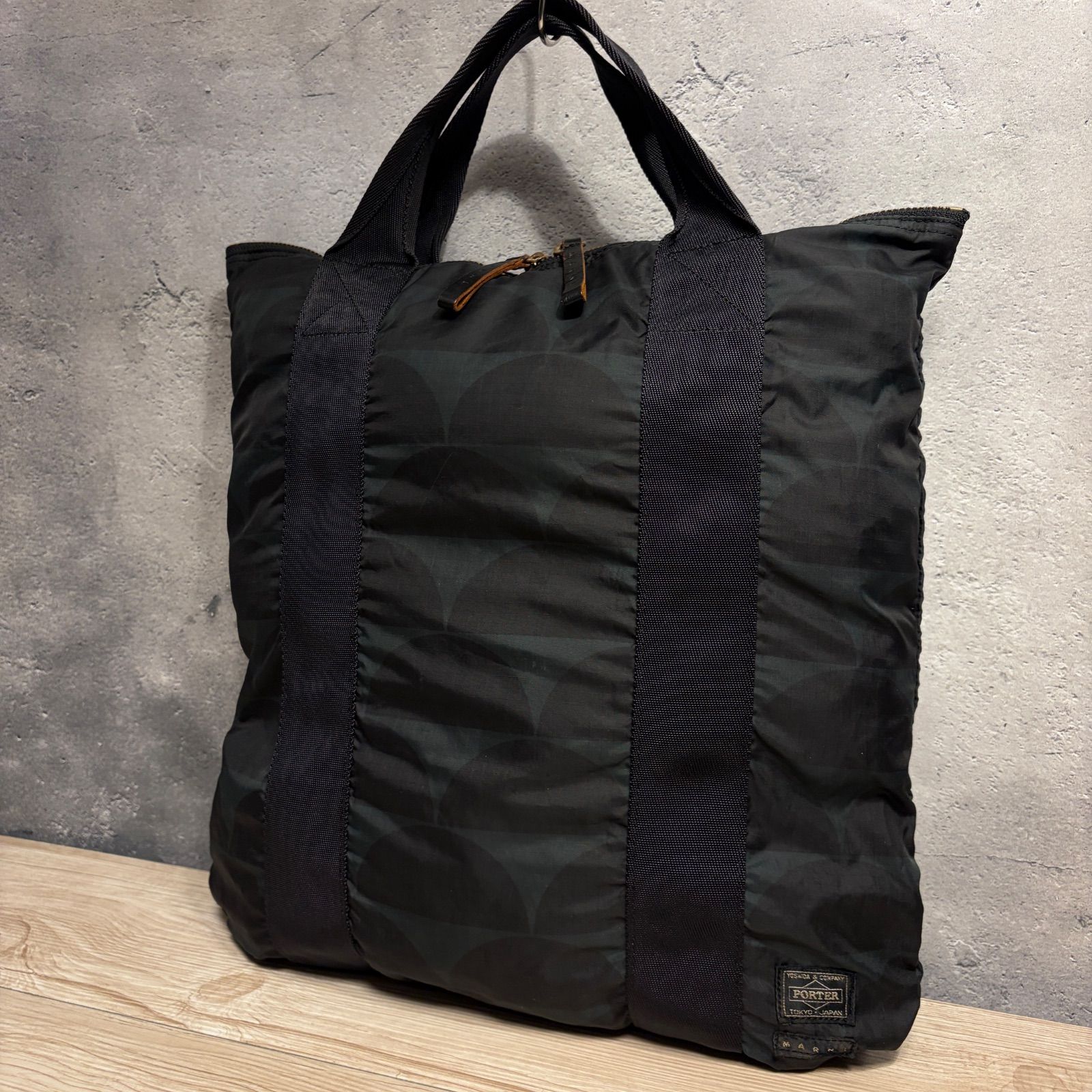 PORTER × MARNI コラボ 2WAY トート リュック グリーン×ブラック 