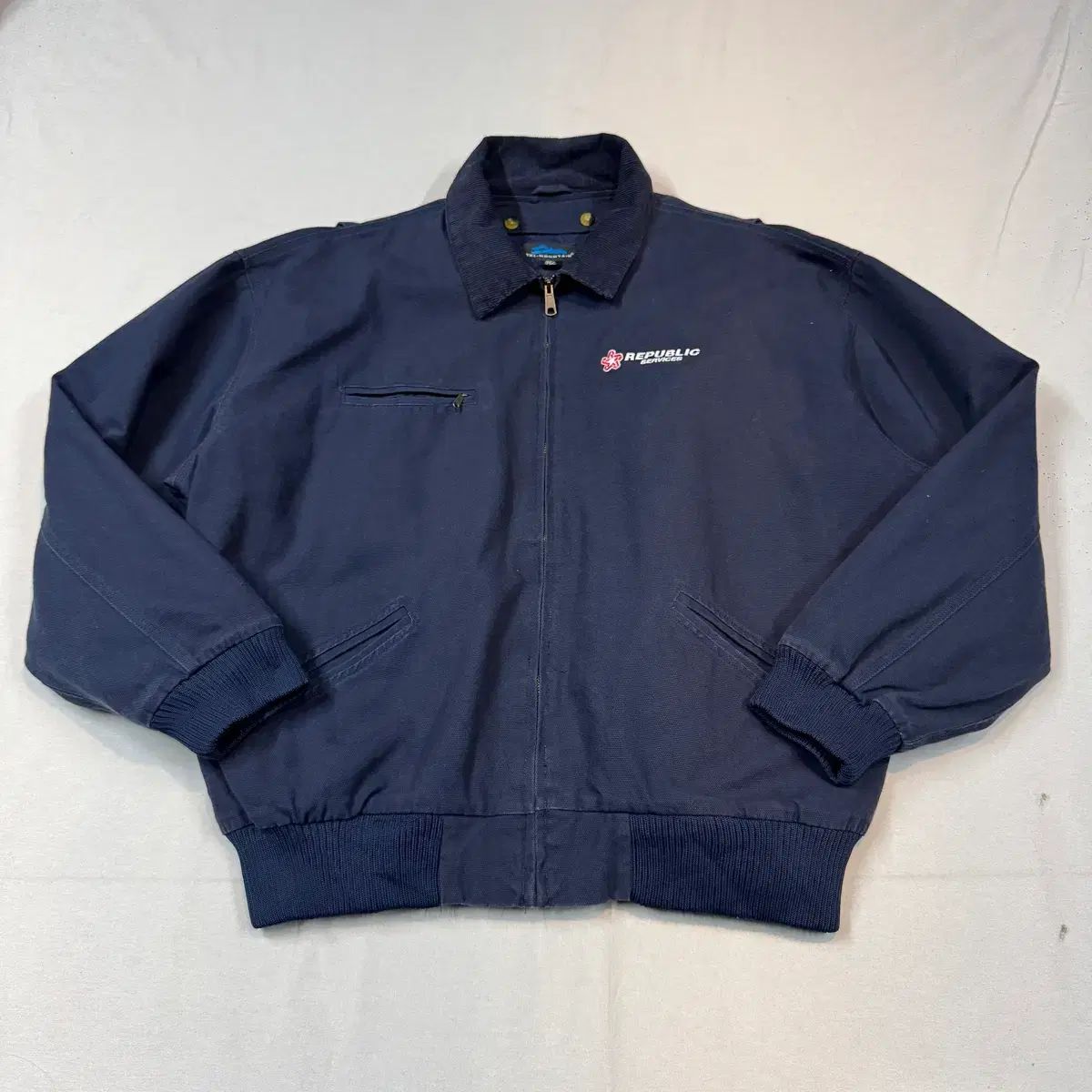 い*も様 【USA製】ヴィンテージ ワークジャケット 企業物 バスメカニック 袖 XXL) Mountain USA ワークウェア ダック カンバス メカニック