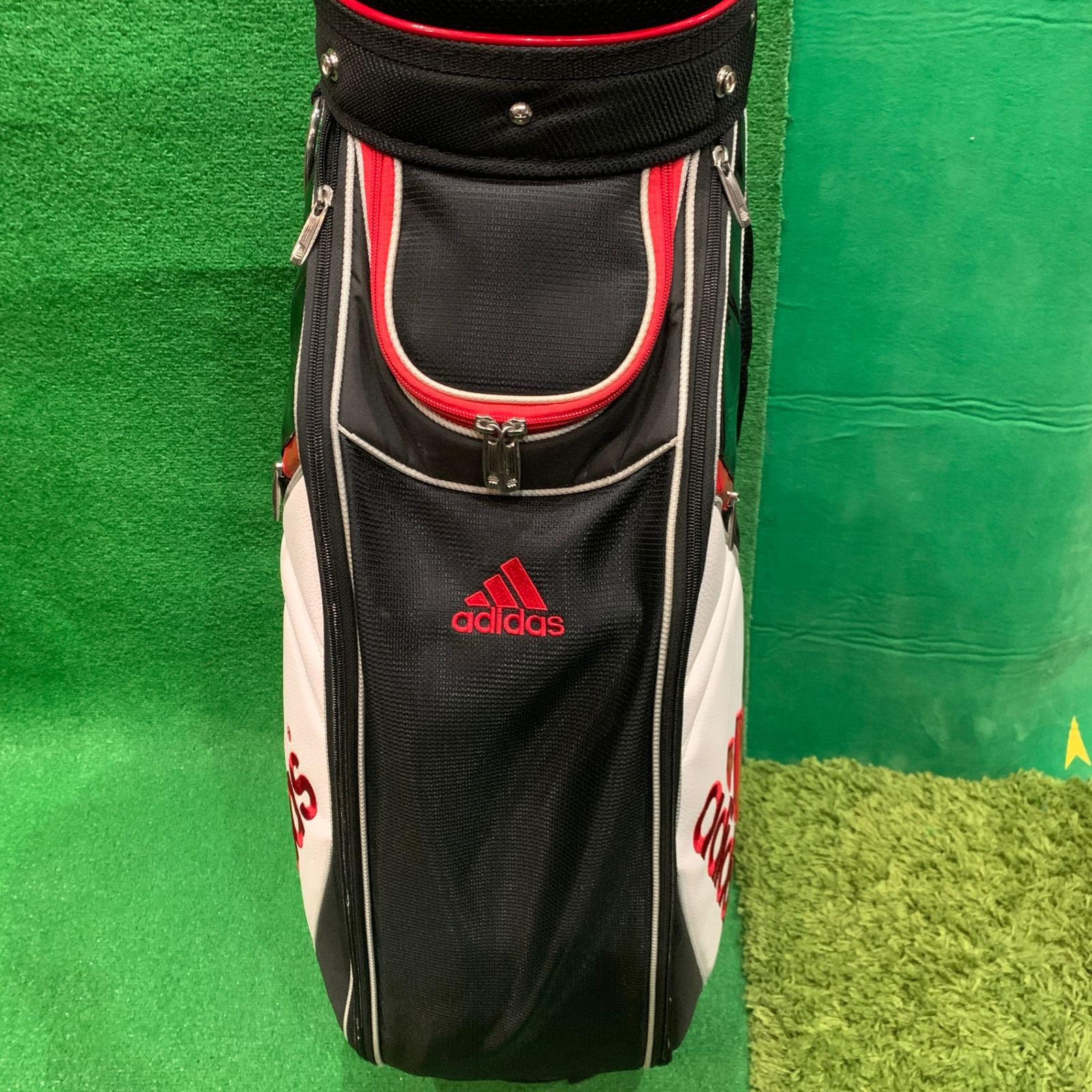 adidas キャディバッグ 黒/白/赤 アディダス キャディバッグ 黒×白×赤 - メルカリ