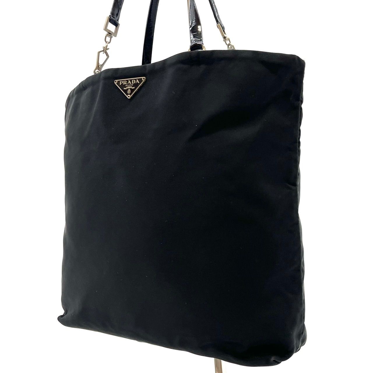 良品】PRADA プラダ 三角プレート ハンドバッグ トート レディース y2k 
