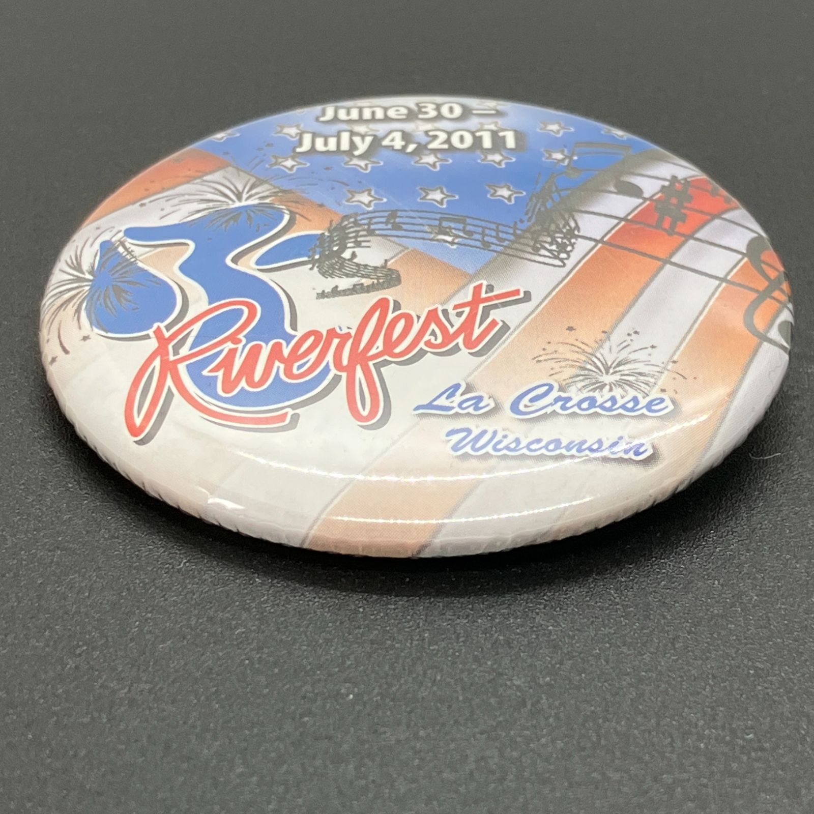 缶バッジ ビンテージ 輸入 アメリカ 『 リバーフェスト ラクロス