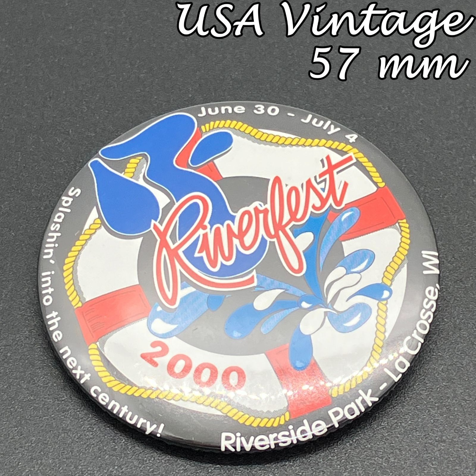 缶バッジ ビンテージ 輸入 アメリカ 『 リバーフェスト 2000 ラクロス