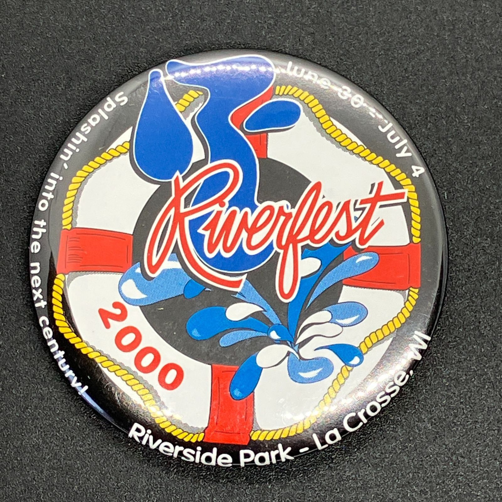 缶バッジ ビンテージ 輸入 アメリカ 『 リバーフェスト 2000 ラクロス