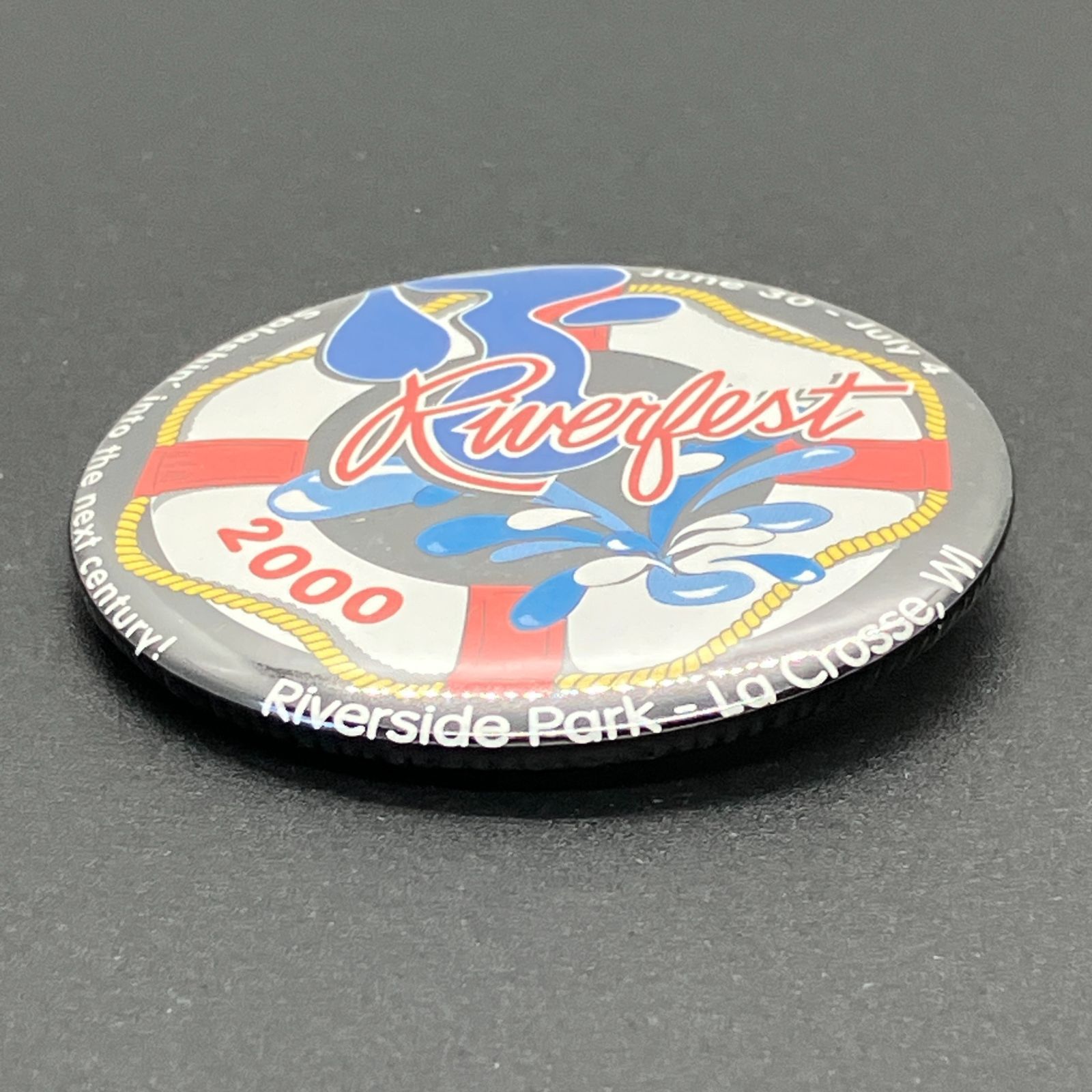 缶バッジ ビンテージ 輸入 アメリカ 『 リバーフェスト 2000 ラクロス