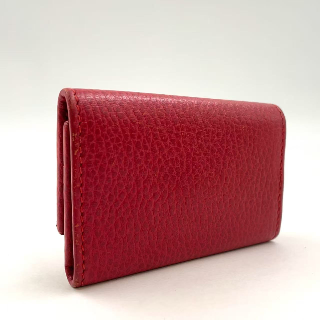 GUCCI GGマーモント プチマーモント レザー レッド キーケース