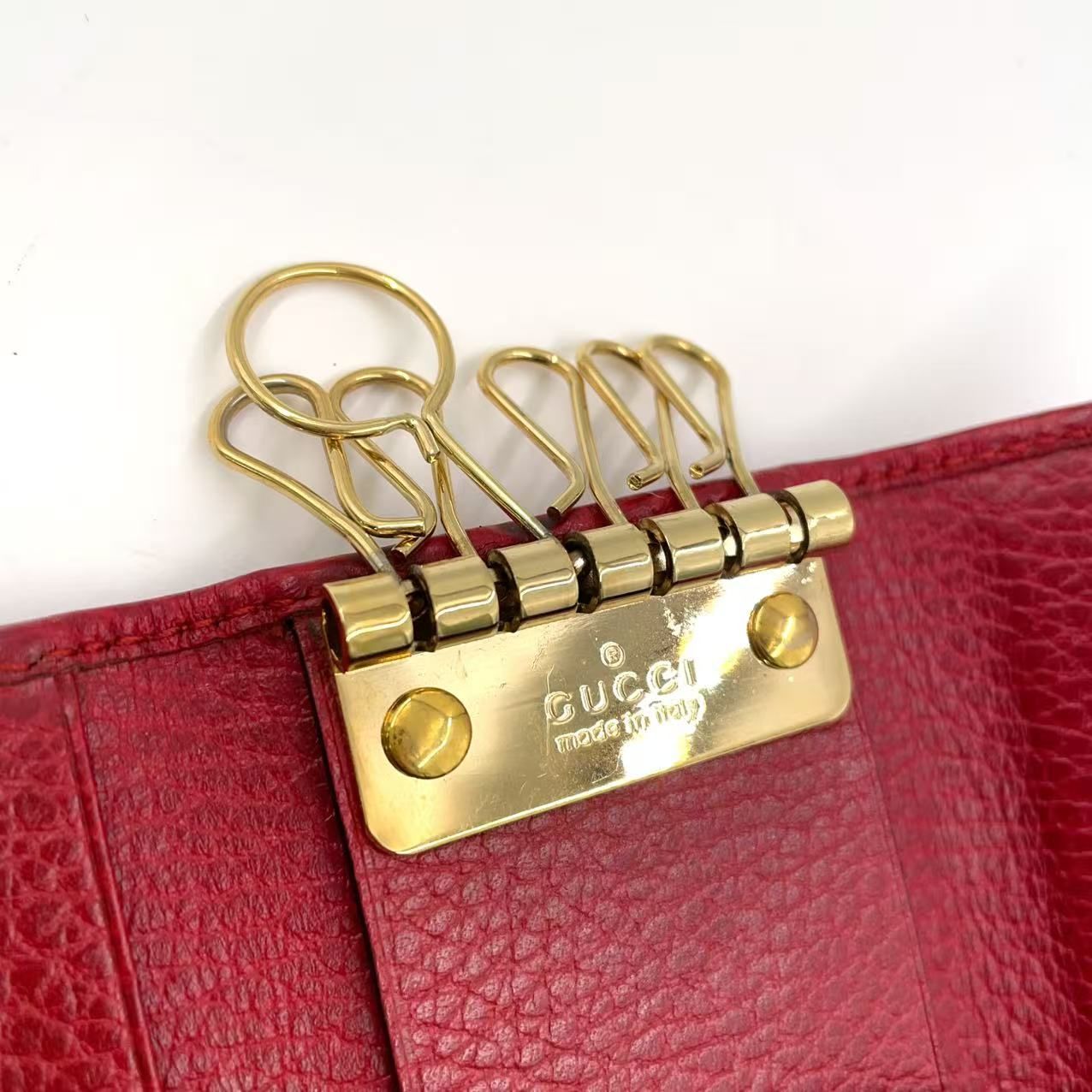 ⭐未使用級⭐GUCCI ggマーモント レッド キーケース ケース GUCCI（グッチ） キーケース レディース ブランド 6連 レザー GG