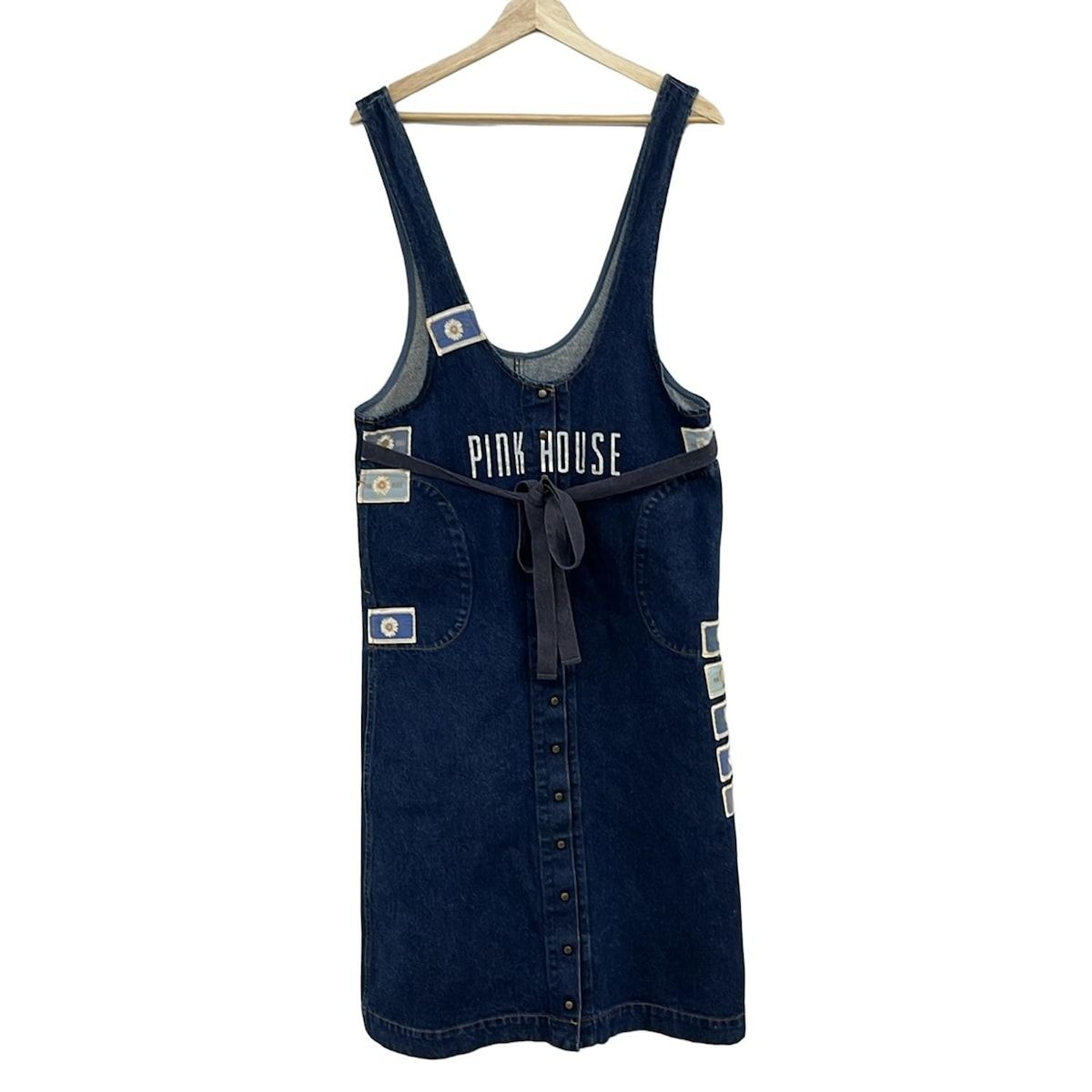 PINK HOUSEデニムノースリーブワンピース PINK HOUSE(ピンクハウス) ワンピース レディース美品 - ネイビー