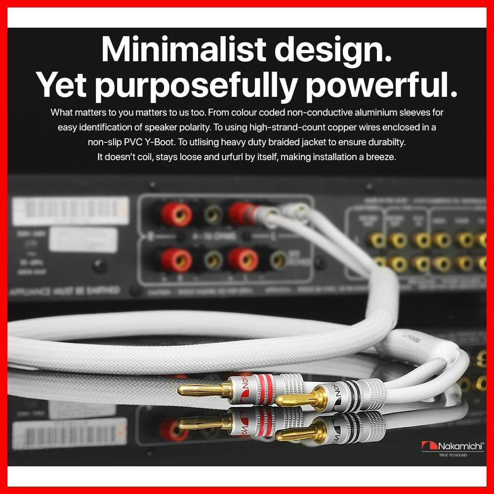 12 AWG ホワイト | - 認定 3 ft CL 2 壁内 ホームシアター用 Hi-Fi 0.9 m アンプ ヘビーデューティーブレイデッド OFC 99.9%酸素フリーカッパ 個パック 24 k金メッキバナナプラグとスピーカーケーブルワイヤー 中道