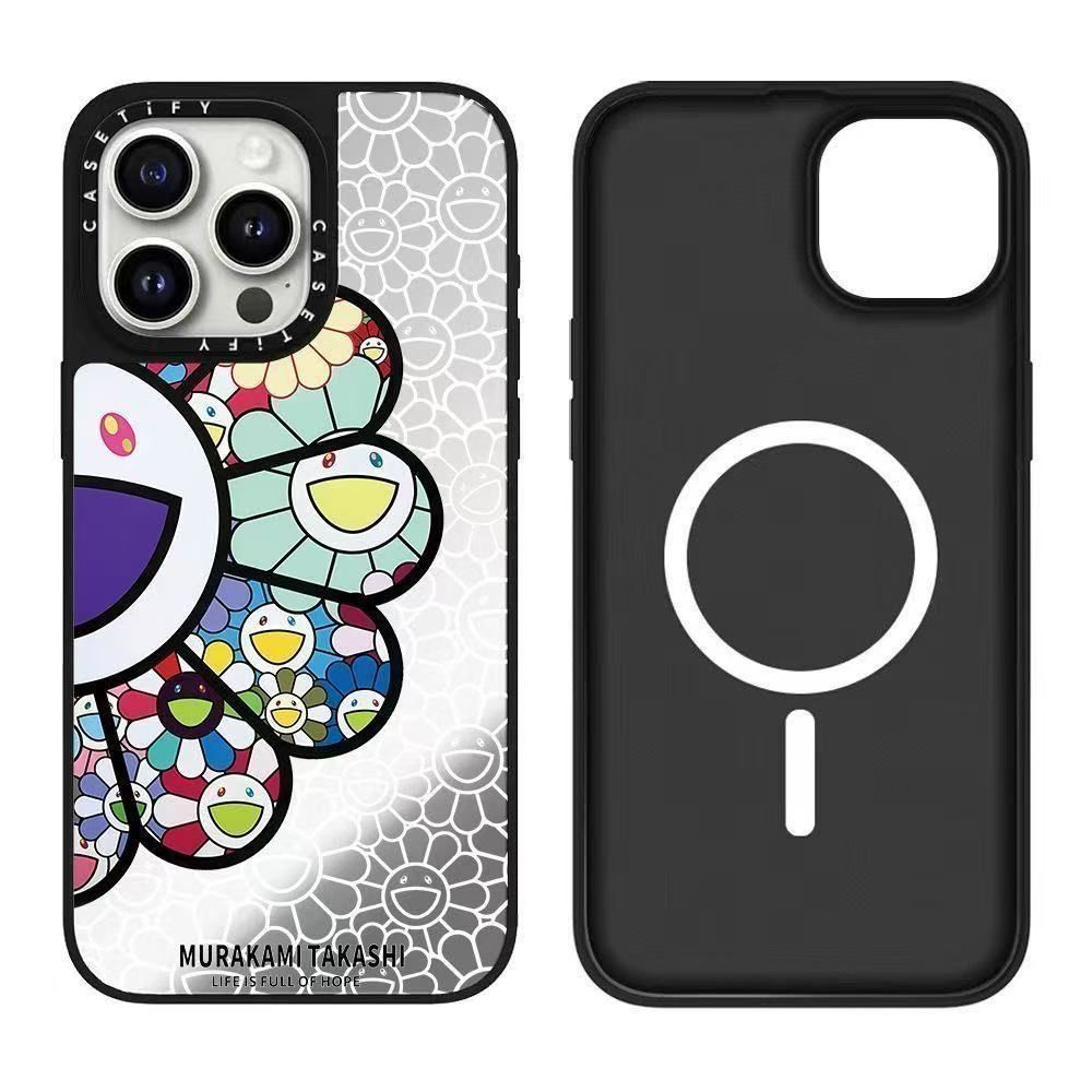 MagSafe対応 人気 村上隆 コラボ＆ワードアート ミラー iPhoneケース 6