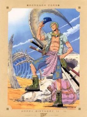 ワンピース 初期 バースデーポートレート ロロノア・ゾロ 中古】紙製品その他(キャラクター) ロロノア・ゾロ バースデーポート