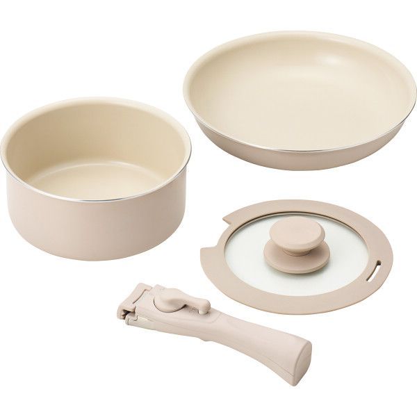 ギフト キッチン用品 マジクック セラミック加工 IH対応着脱ハンドルフライパン4点セット KKW-04