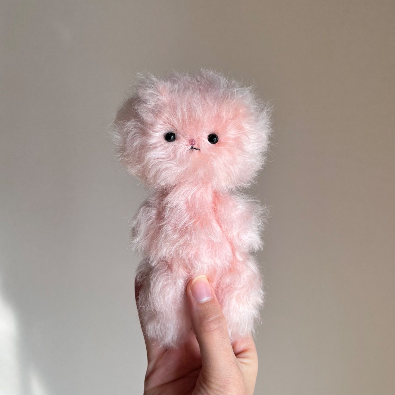 さくら色の子 ｝ ぬいぐるみ 作家 ねこ テディベア ハンドメイド