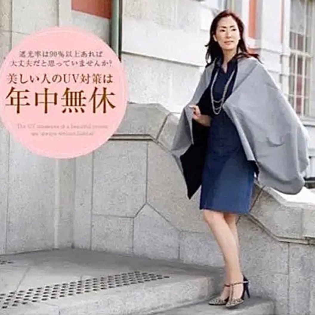 C440 芦屋ロサブラン（Rose Blanc）」 100%完全遮光ストール ポンチョ