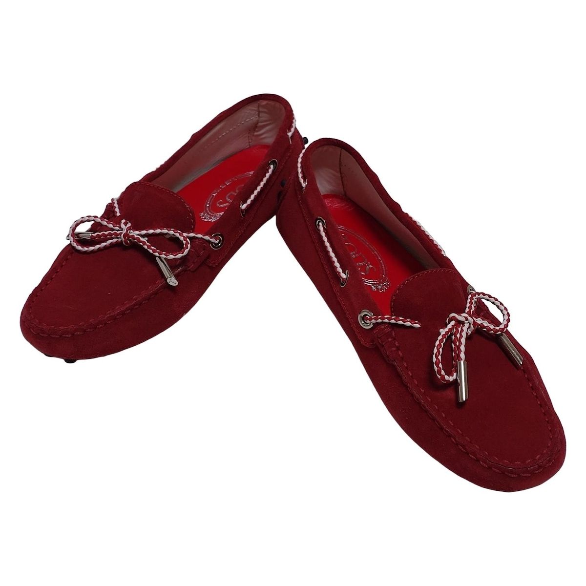 TOD'S(トッズ) ドライビングシューズ 36 レディース - ボルドー リボン