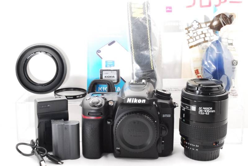 美品 Nikon D7500 シングルレンズセット 届いてすぐ使える♪ Nikon D7500 シングルレンズセット 一眼レフカメラ 近～中望遠レンズ