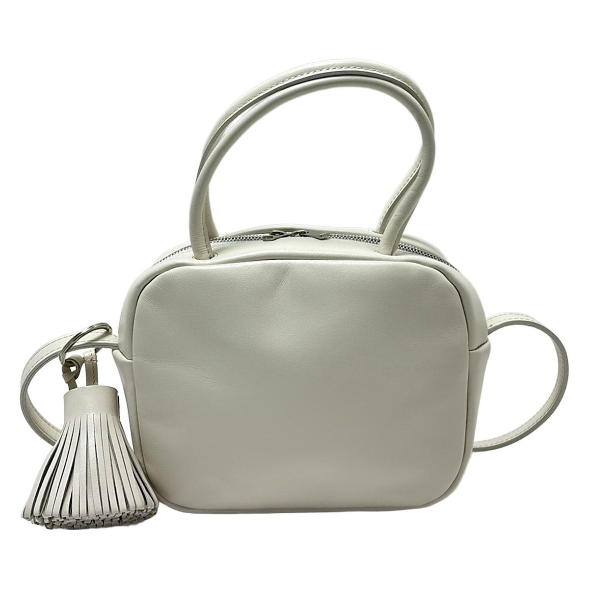 ホワイト ハンドバッグ 　レザー　美品 MY WEAKNESS(マイウィークネス) ハンドバッグ美品 - 白 2way/ミニ