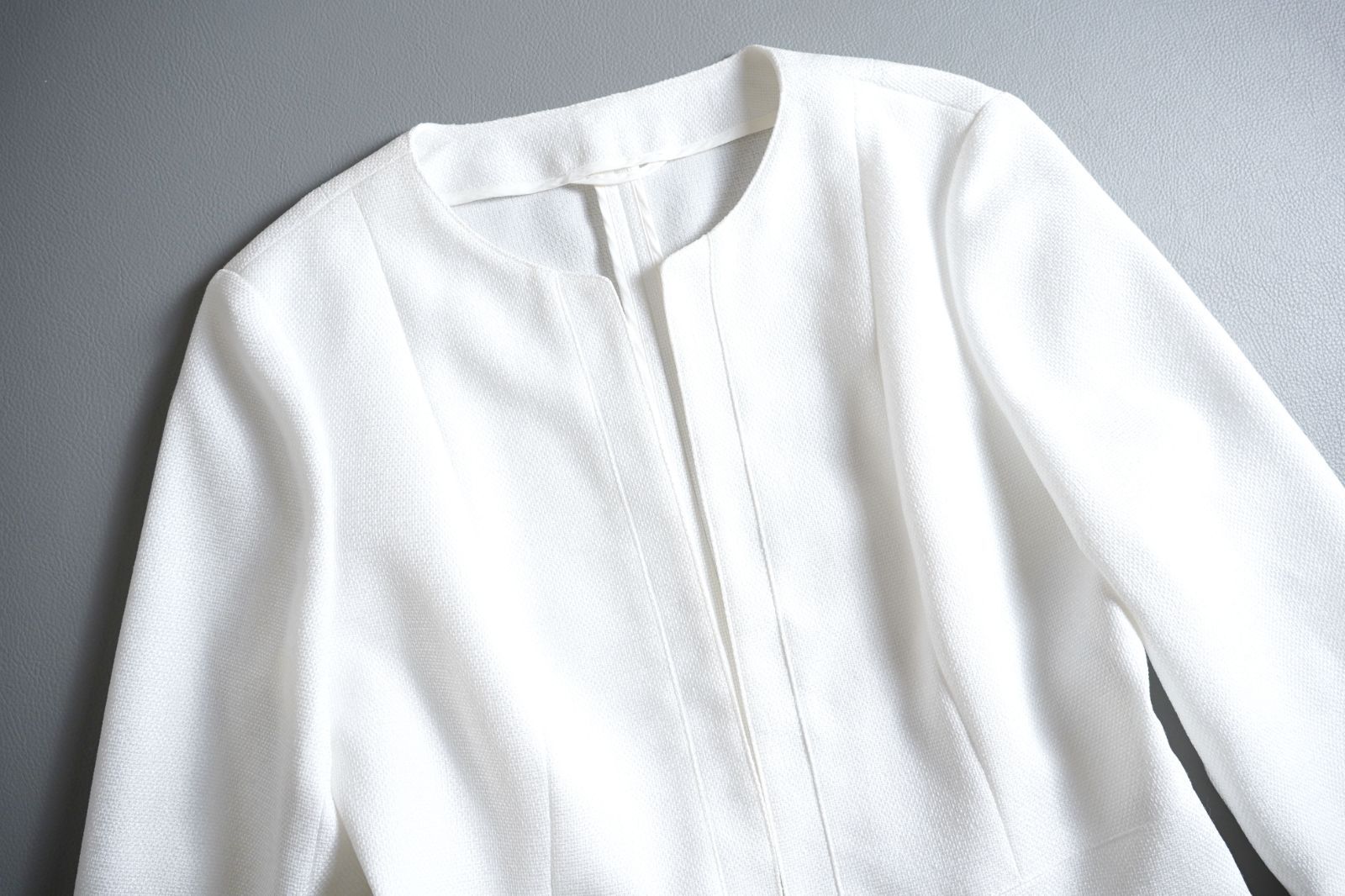 116t*美品 ANAYI アナイ ノーカラージャケット 38 M ホワイト - メルカリ