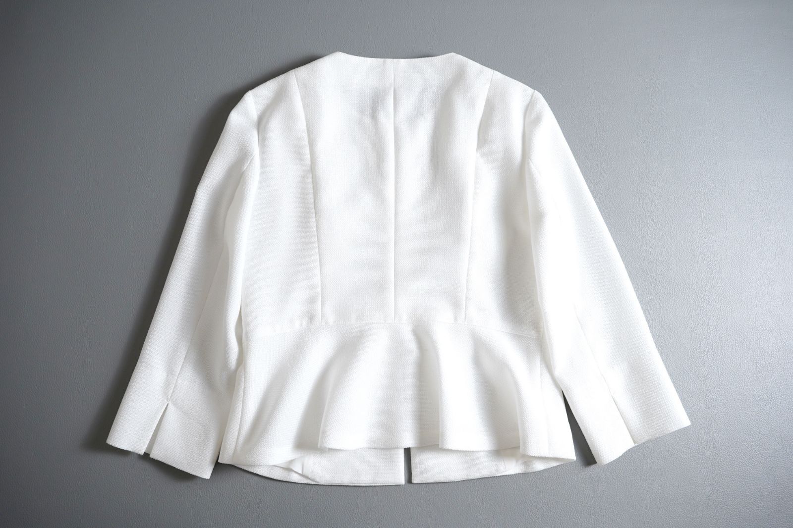 116t*美品 ANAYI アナイ ノーカラージャケット 38 M ホワイト - メルカリ