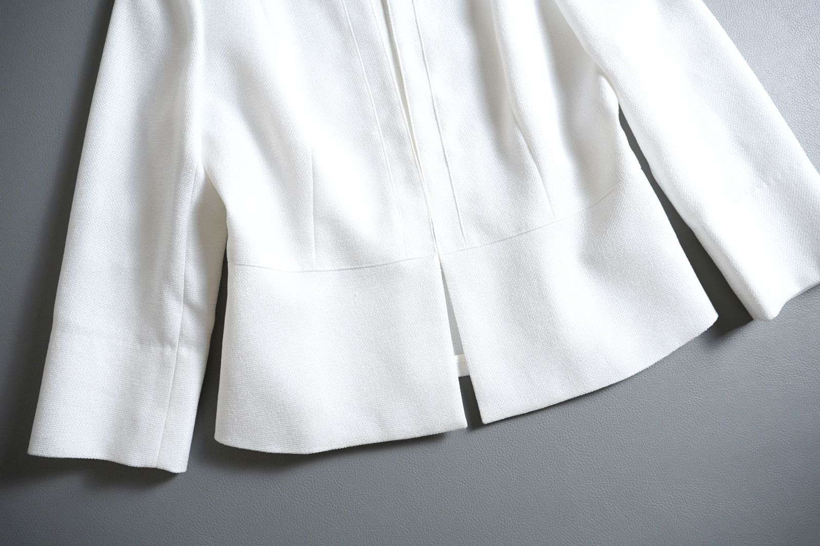 116t*美品 ANAYI アナイ ノーカラージャケット 38 M ホワイト - メルカリ