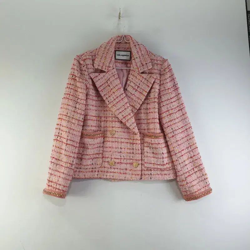 【希少】カールラガーフェルド ラムレザー ダブル テーラード ジャケット ピンク 希少】カールラガーフェルド ラムレザー ダブル テーラード ジャケット