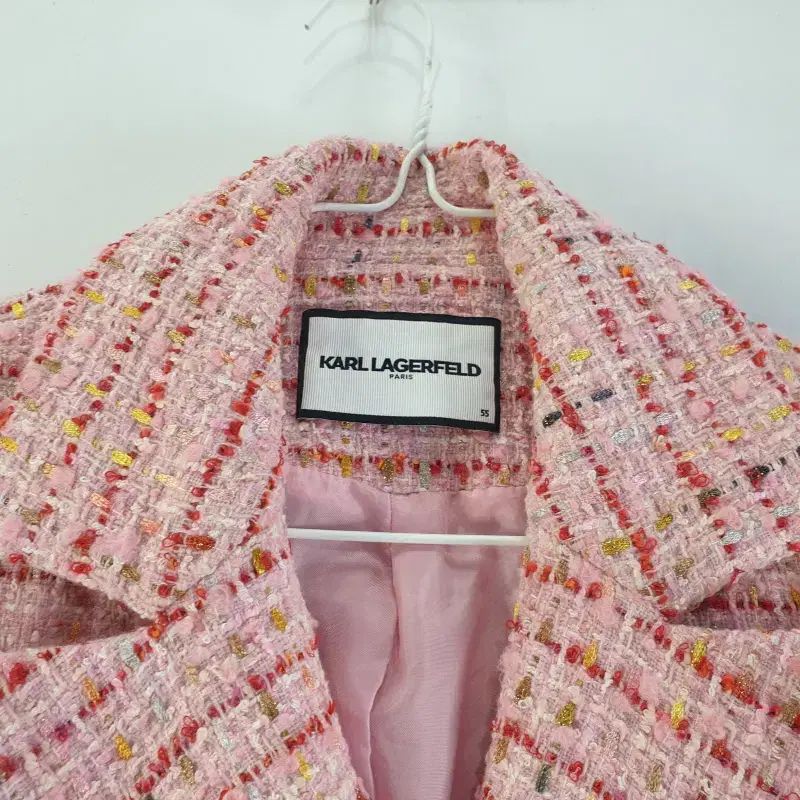 【希少】カールラガーフェルド ラムレザー ダブル テーラード ジャケット ピンク 希少】カールラガーフェルド ラムレザー ダブル テーラード ジャケット