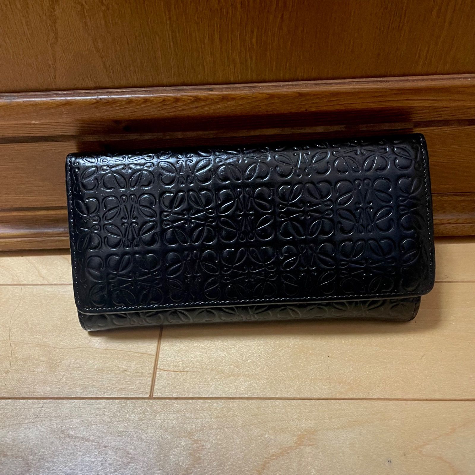 ロエベ 長財布 アナグラム ブラック レザー LOEWE - メルカリ