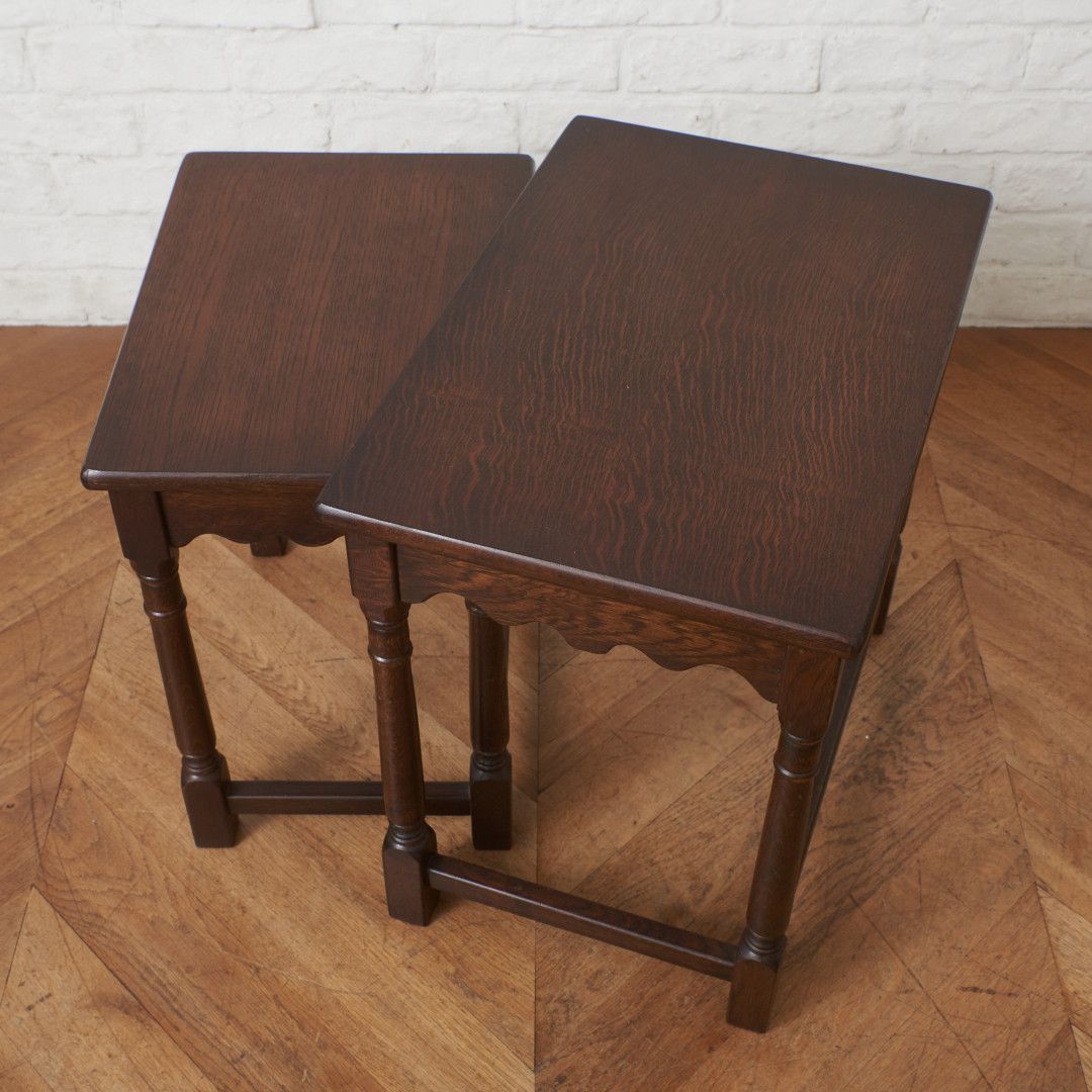 イギリス クラシック ネストテーブル オーク サイドテーブル ロー