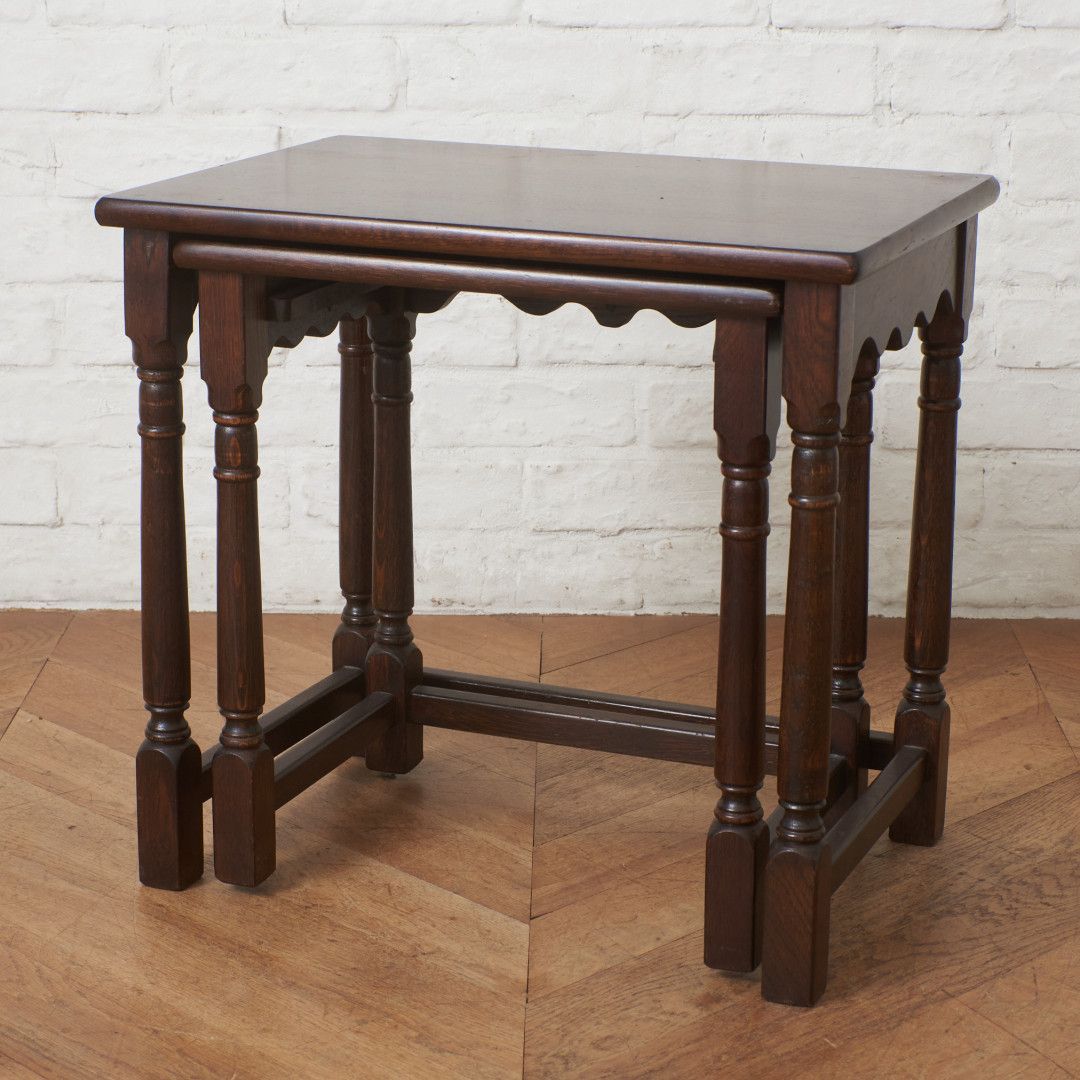 イギリス クラシック ネストテーブル オーク サイドテーブル ロー