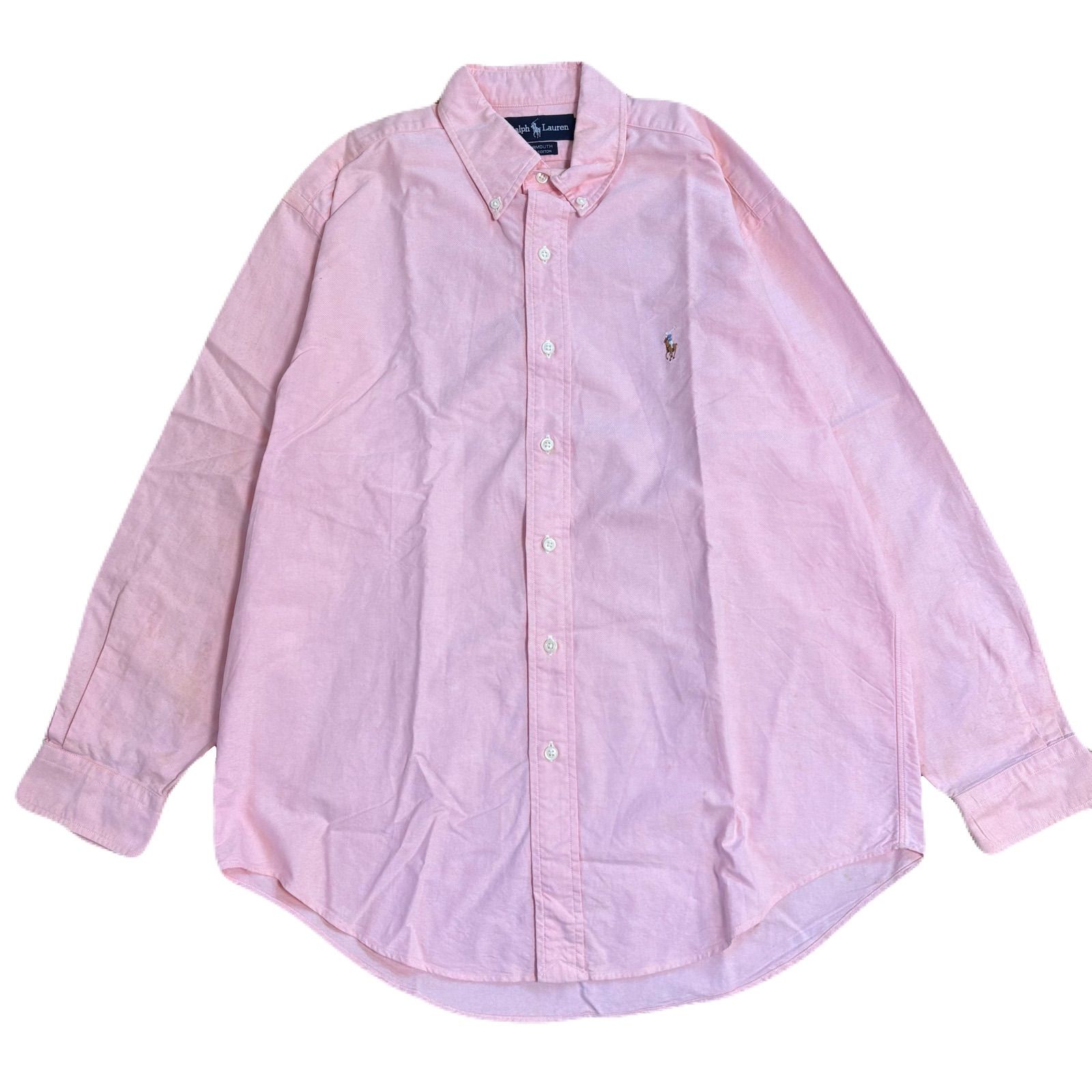 ラルフローレン シャツ 長袖 ピンク 41-84 Lサイズ ワンポイント 刺繍