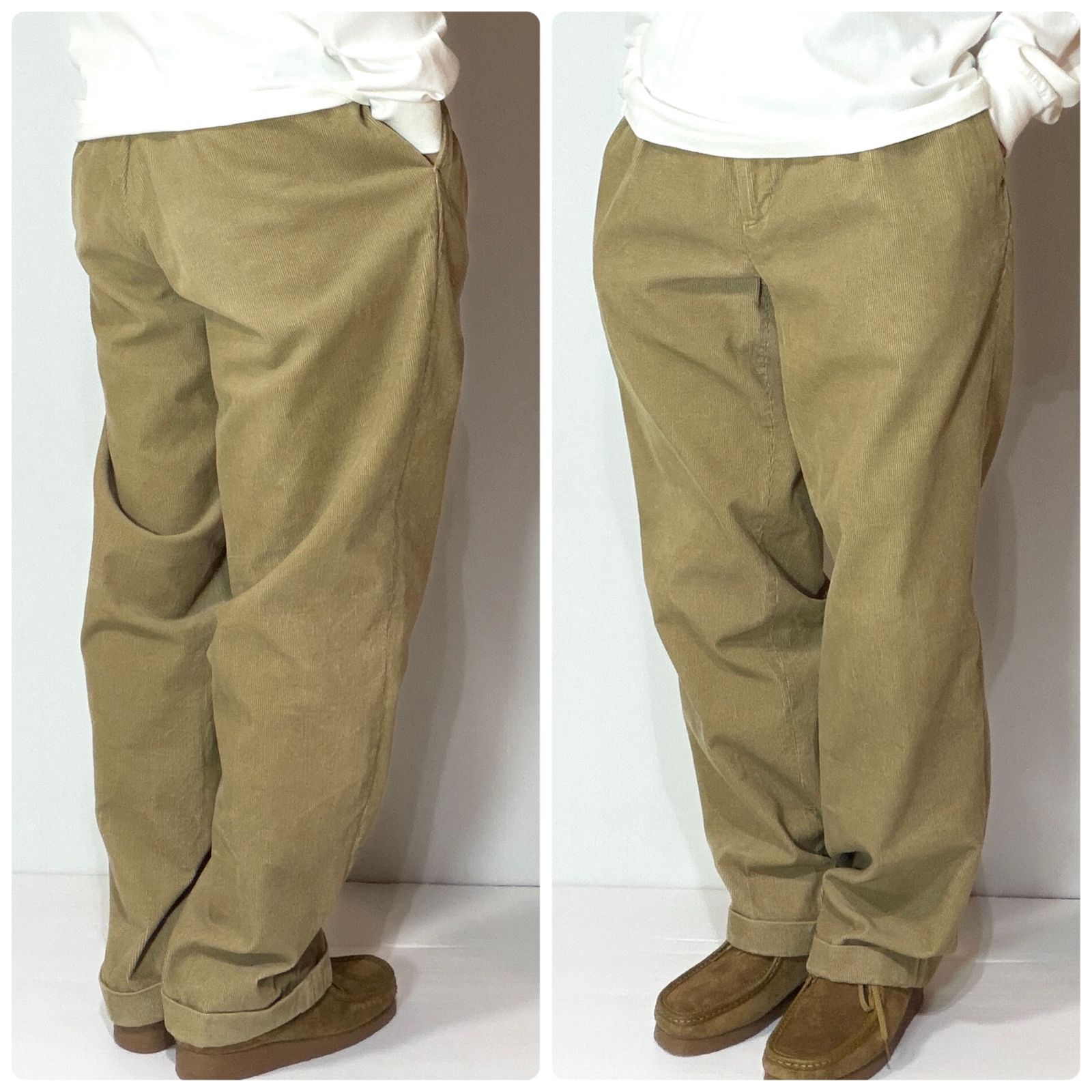 90s 美品　ポロバイラルフローレン　チノパンツ　ベージュ　ツータック W35 美品 Polo Ralph Lauren ポロラルフローレン ツータック チノパン