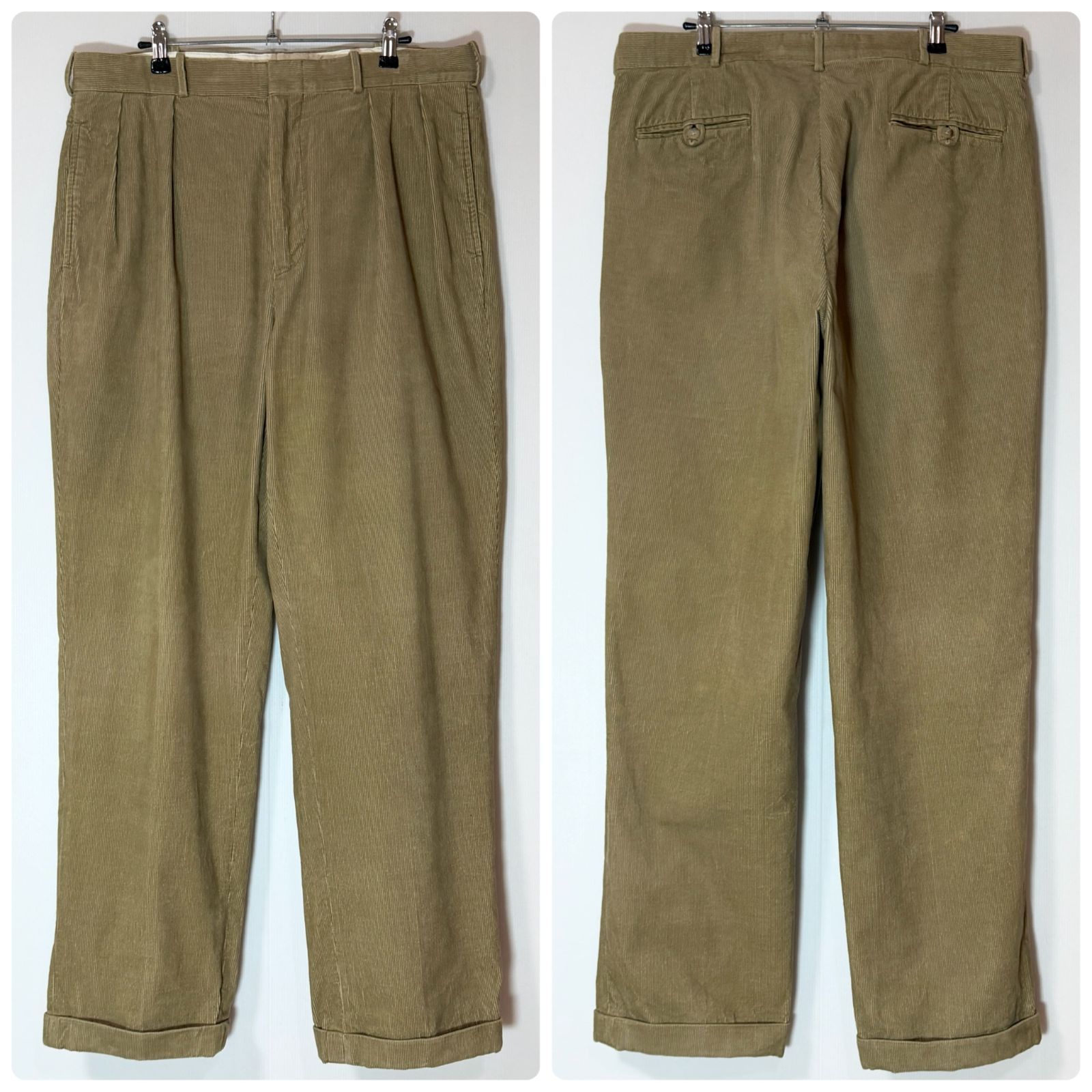 美品 90s Polo by Ralph Lauren ポロラルフローレン ツータック 細畝