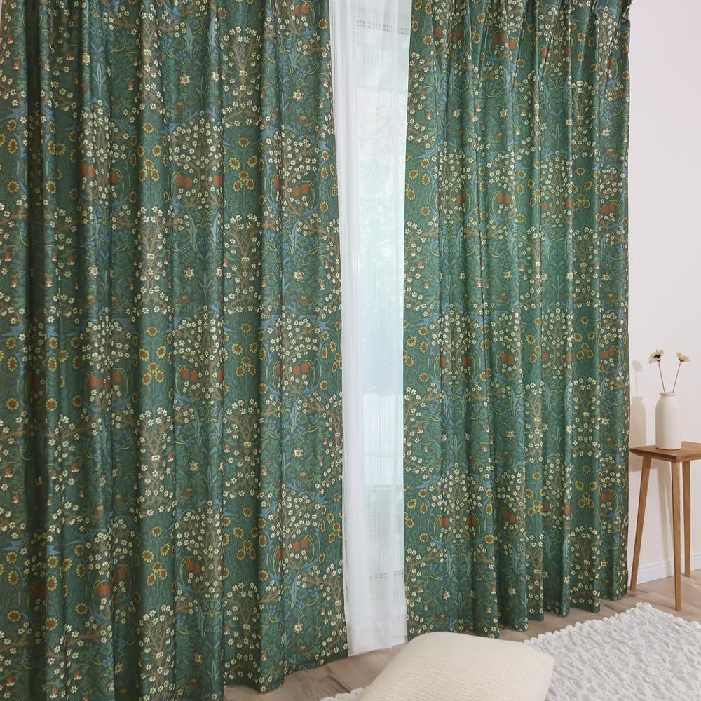 新品 【144サイズ】ウィリアム・モリス 国産防炎カーテン 1枚入り