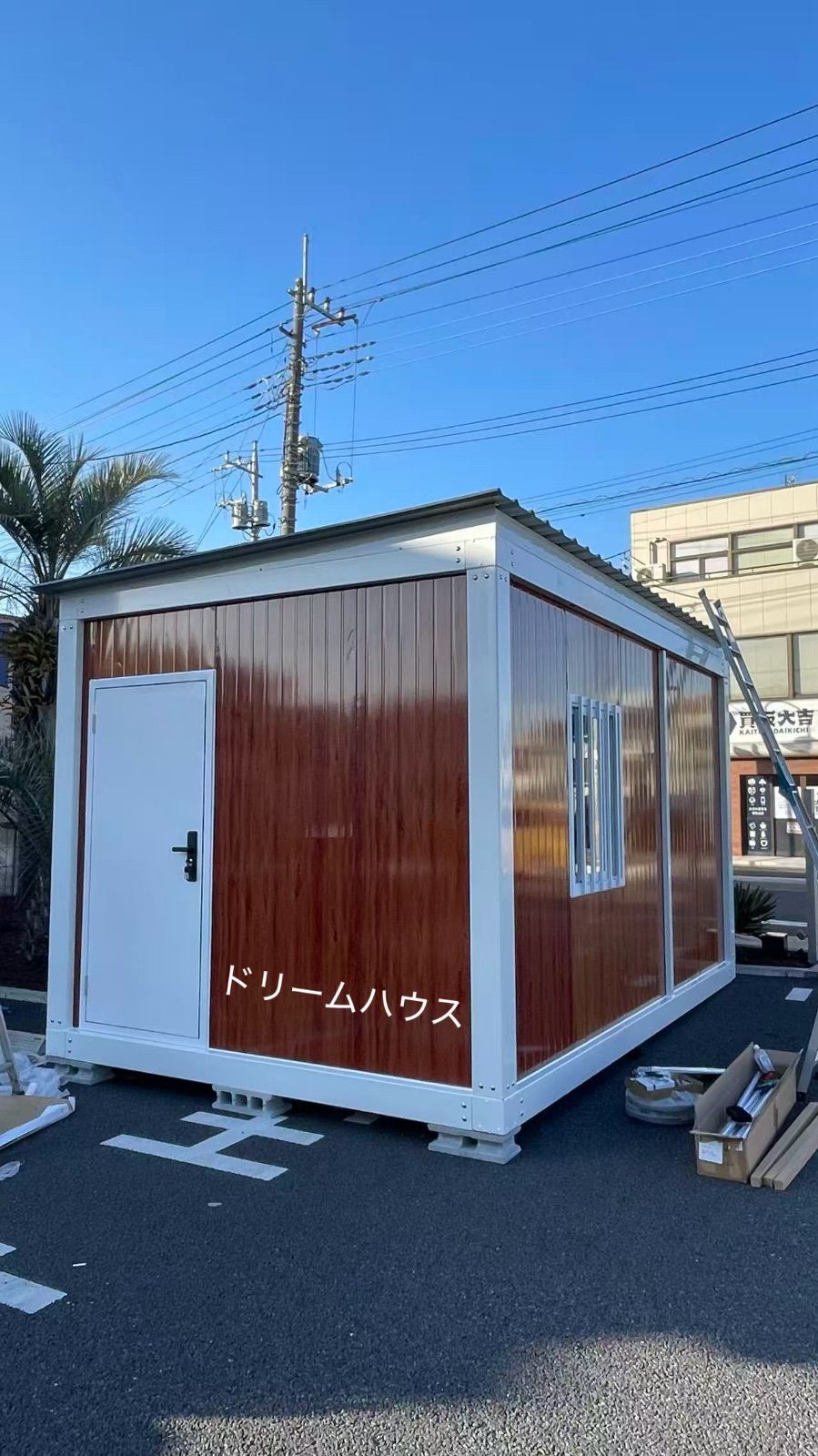 3x5x2.8m勾配屋根プレハブハウス プレハブ 事務所 物置 車庫 - メルカリ
