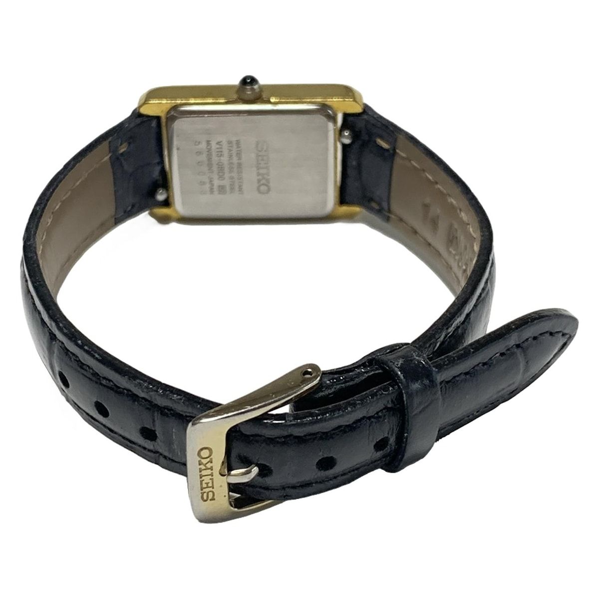 【美品】SEIKO　セイコー　レディース　腕時計　V115　ソーラー　純正ベルト SEIKO(セイコー) 腕時計 - V115-0BD0 レディース 型押し社外ベルト