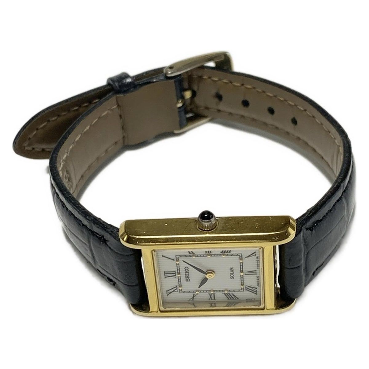 【美品】SEIKO　セイコー　レディース　腕時計　V115　ソーラー　純正ベルト SEIKO(セイコー) 腕時計 - V115-0BD0 レディース 型押し社外ベルト