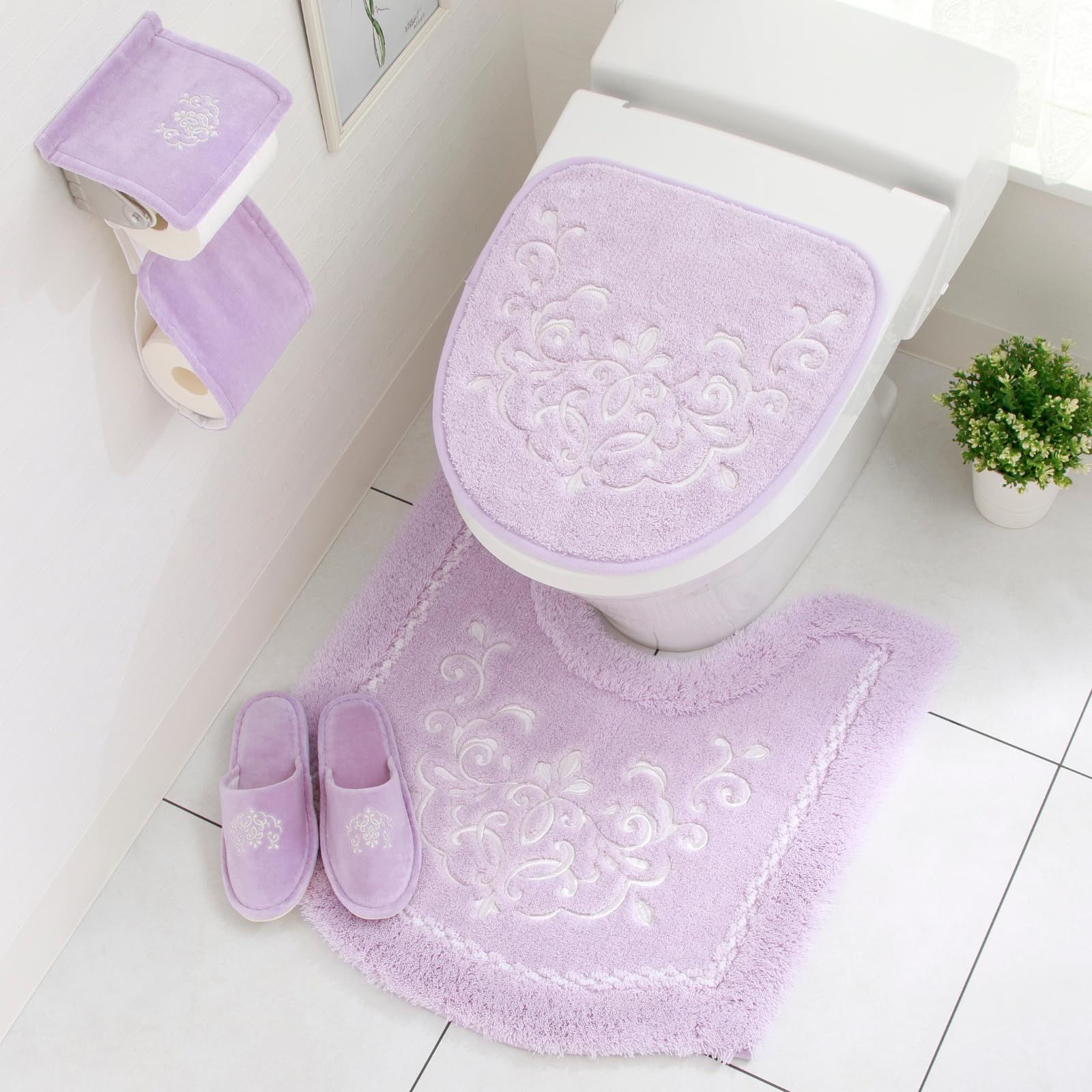  DaiDo 大同 ブリンク トイレマット スリッパ セット ｃｍ レギュラー パープル その他 トイレ用品