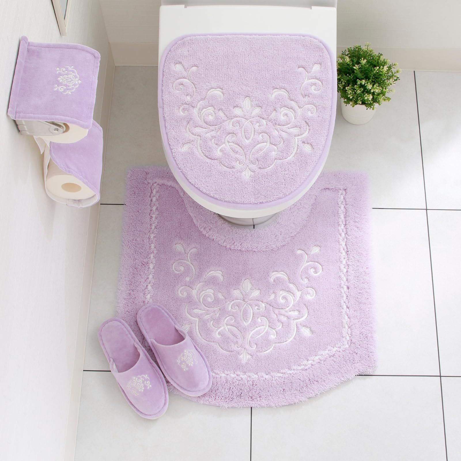 DaiDo 大同 ブリンク トイレマット スリッパ セット ｃｍ レギュラー パープル