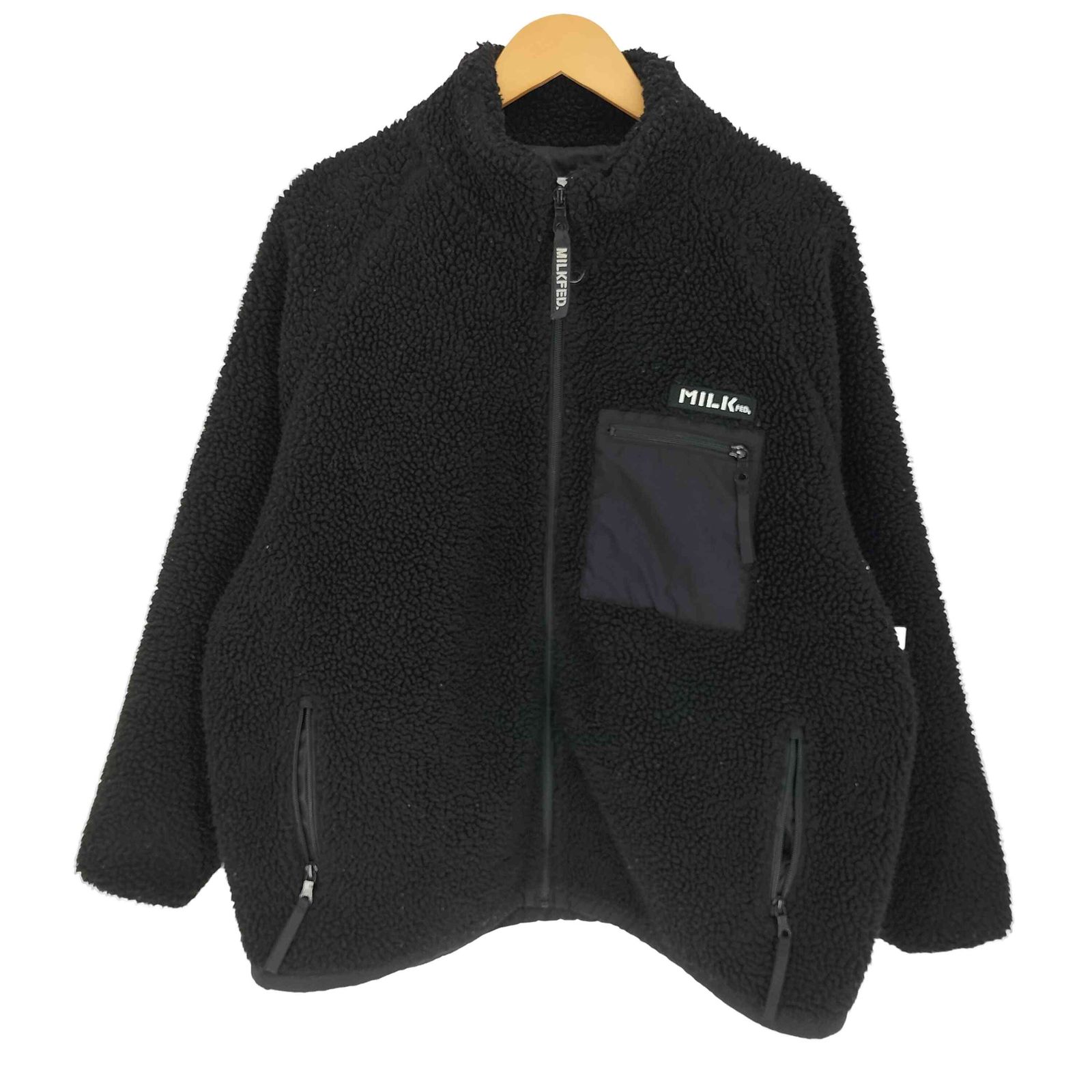 ミルクフェド MILKFED. ジップアップ ボア ブルゾン ジャケット メンズ