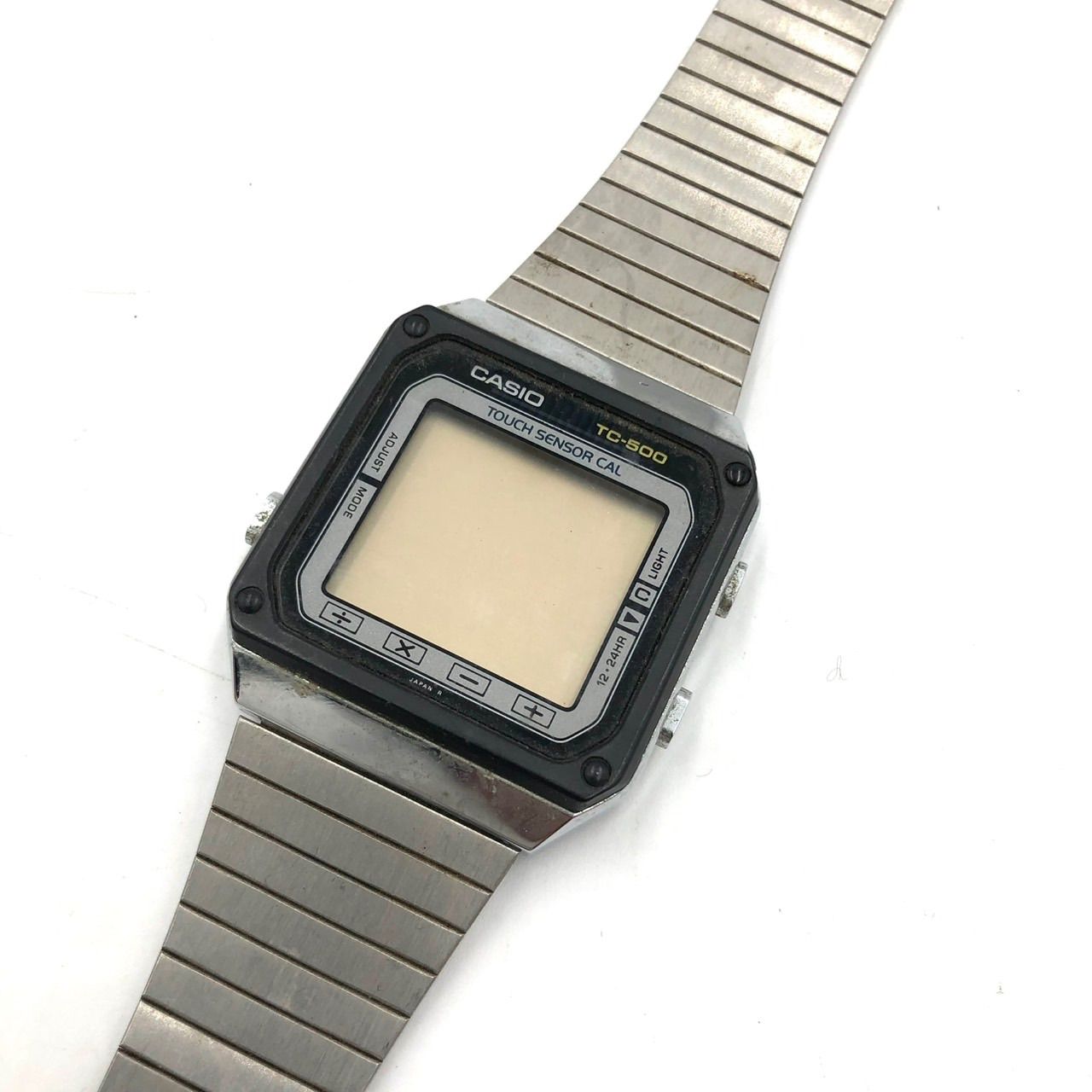 【希少】カシオ　TC-500 デジタル　タッチセンサー　カリキュレーター 希少 カシオ TC-500 タッチセンサー 計算機 デジタル 腕時計 シルバー